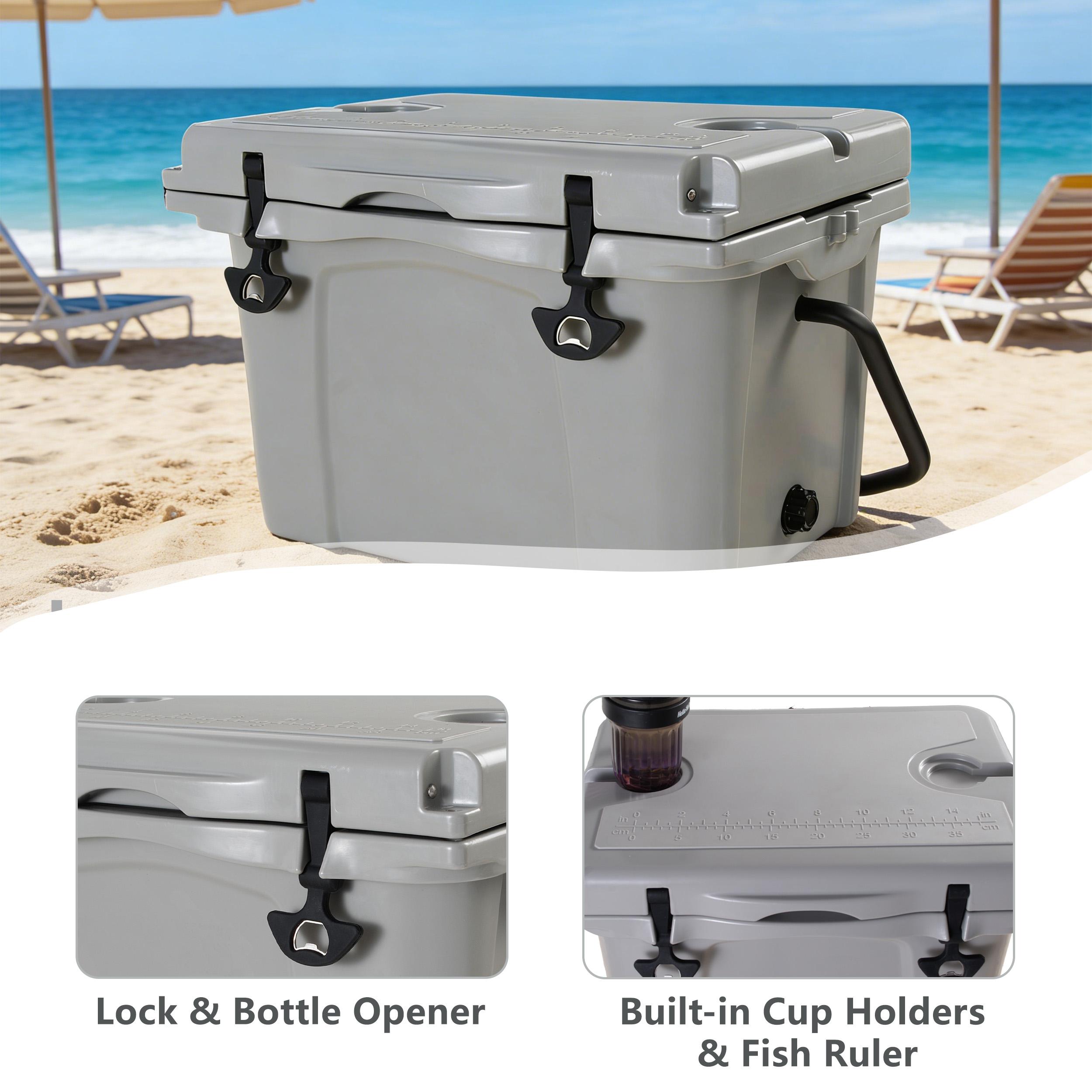 Insulated Portable Cooler with Impact-Resistant Hard Shell, 21.5