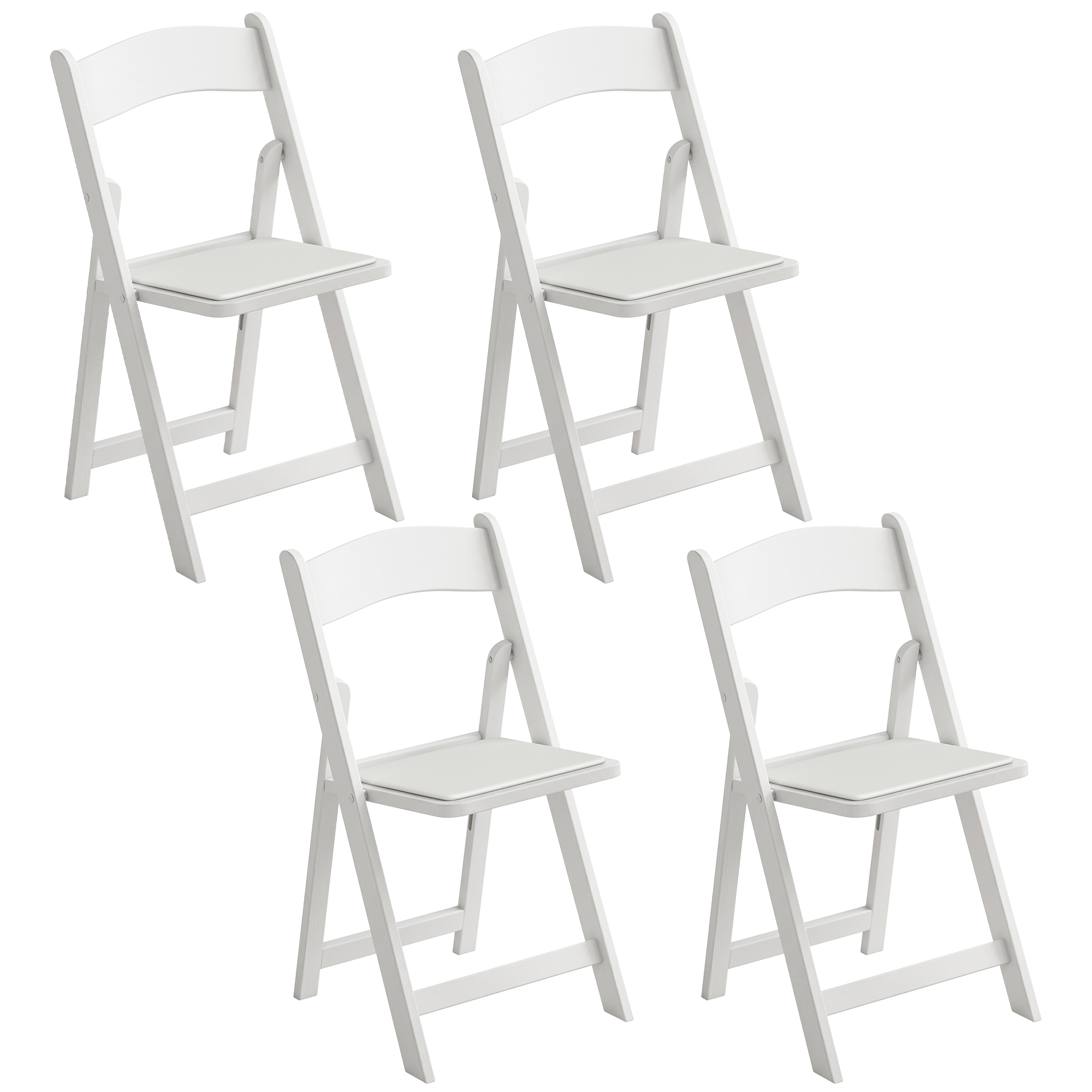 Foldable Resin Seating with Padded Seat, 4 Pack Foldable Chairs, Moveable Inside Outside Seat for Workspace Events Meal 1