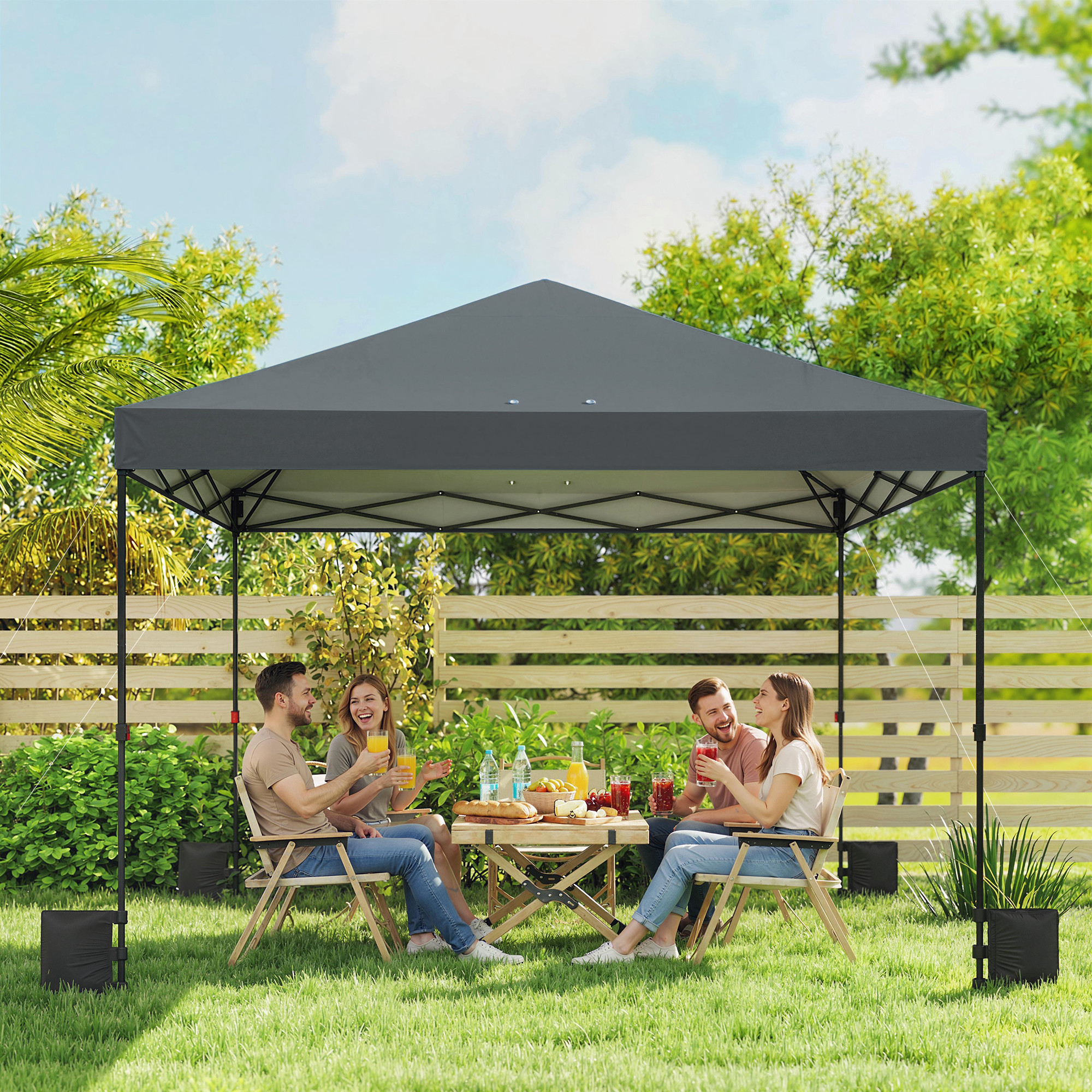 サニーポップ Outsunny 10 x 10 ft Pop Up Canopy Tent with One Push Setup