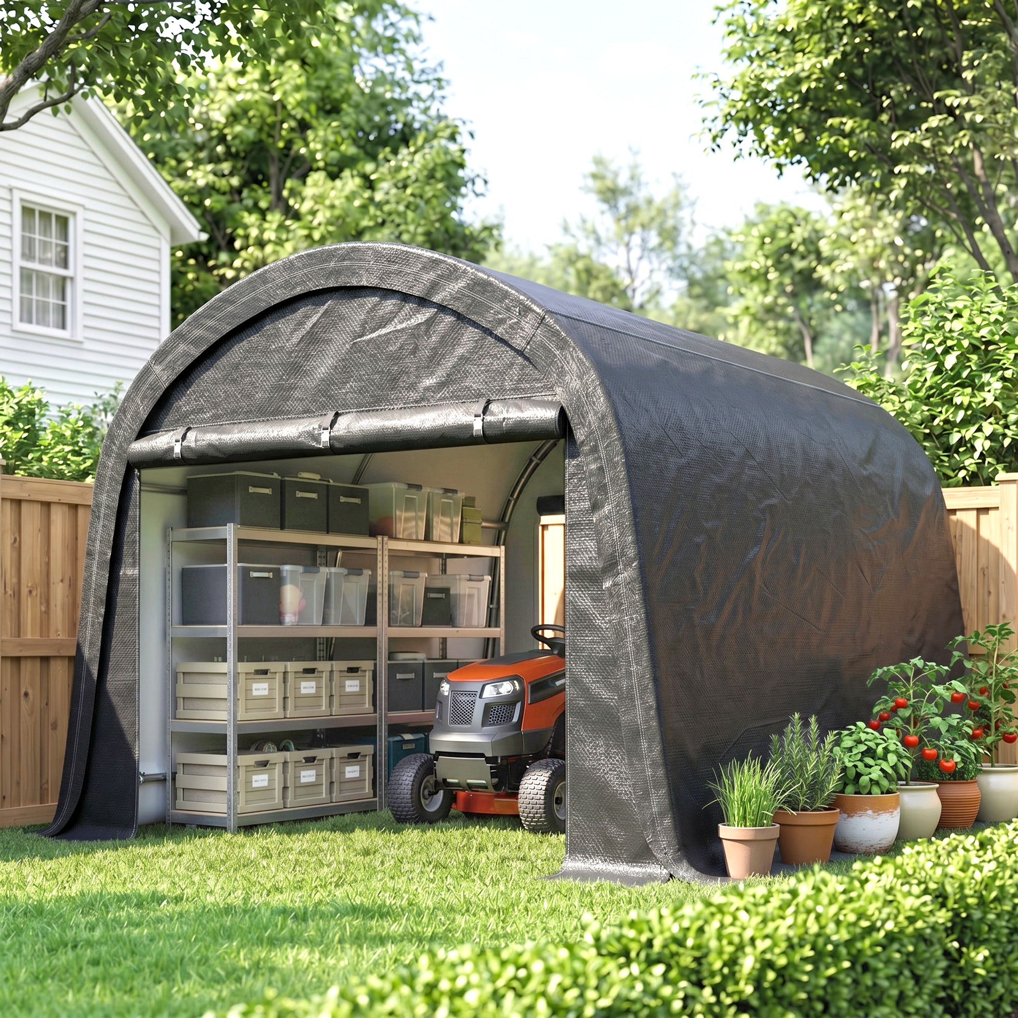 Outsunny 10' x 10' Outdoor Storage Tent, Heavy Duty and Waterproof