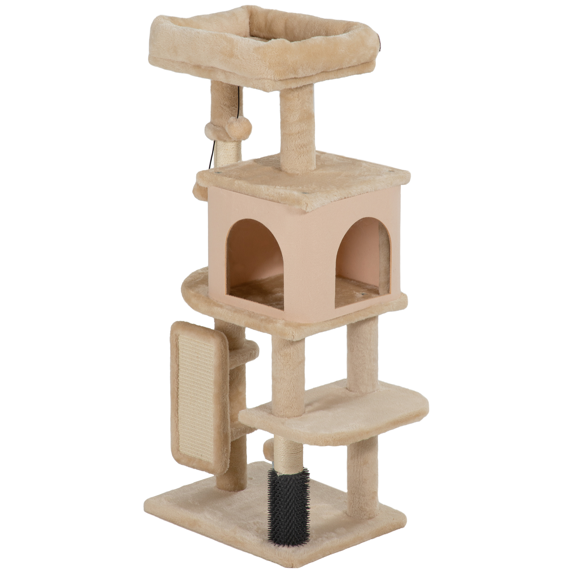 Feline Sleep, 41 Inch Feline Tree with Scratching Posts, Condo, Grooming Brush, Jumping Platforms, Plaything Balls, Anti-tip Kit 1