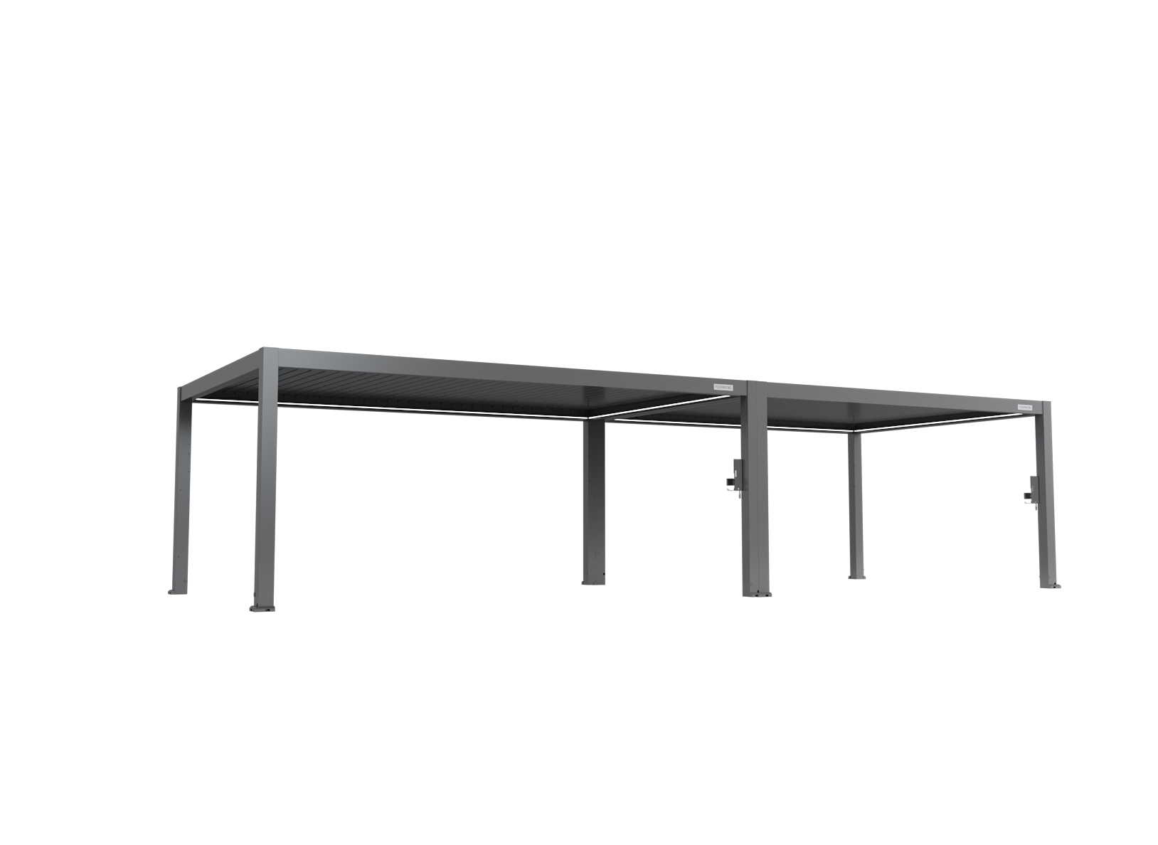 FlexPatio POWER+ PRO Gen 2 Motorized Pergola - 13' x 36' (10-Post) Outdoor Aluminum Louvered Pergola, Gray