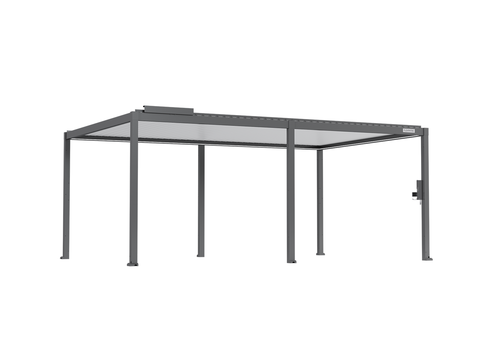 FlexPatio POWER+ Gen 2 Motorized Pergola 13’L x 20’W Gray with White Louvers 6063-T5 Aluminum, Motorized Louvers