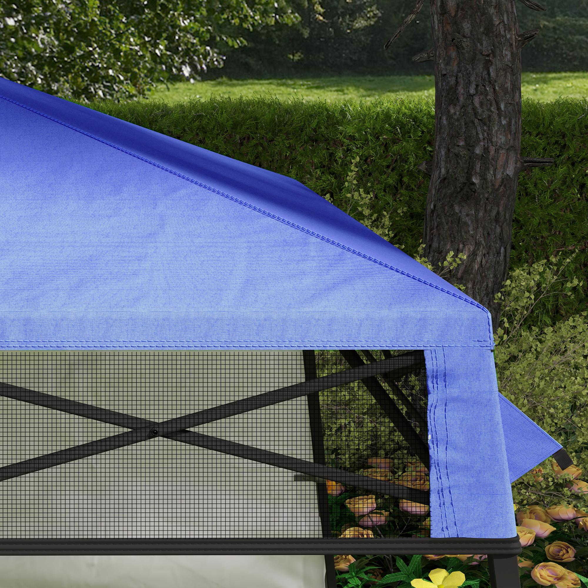 Outsunny 7' x 7' Garden Foldable Pop Up Gazebo Tent with Backpack