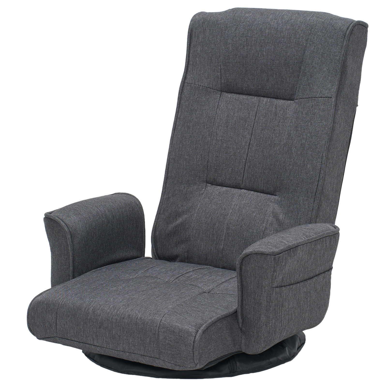 Swivel Floor Chair with 14-Angle Adjustable Backrest, Versatile Floor Lounger for Gaming, Meditation, and TV Watching, 18"L x 18.5"W x 30.5"H, Gray