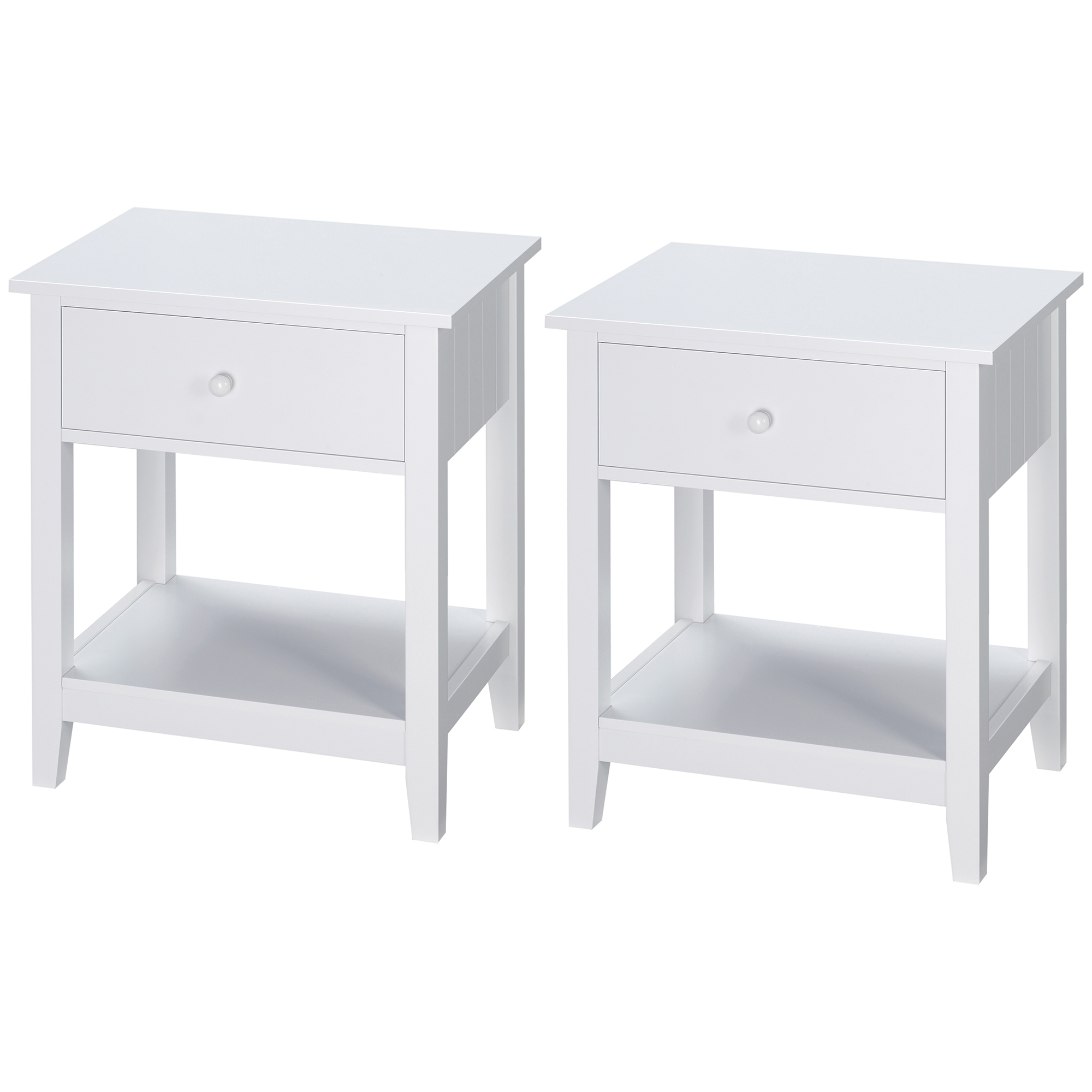 End Table with Drawer and Storage Shelf