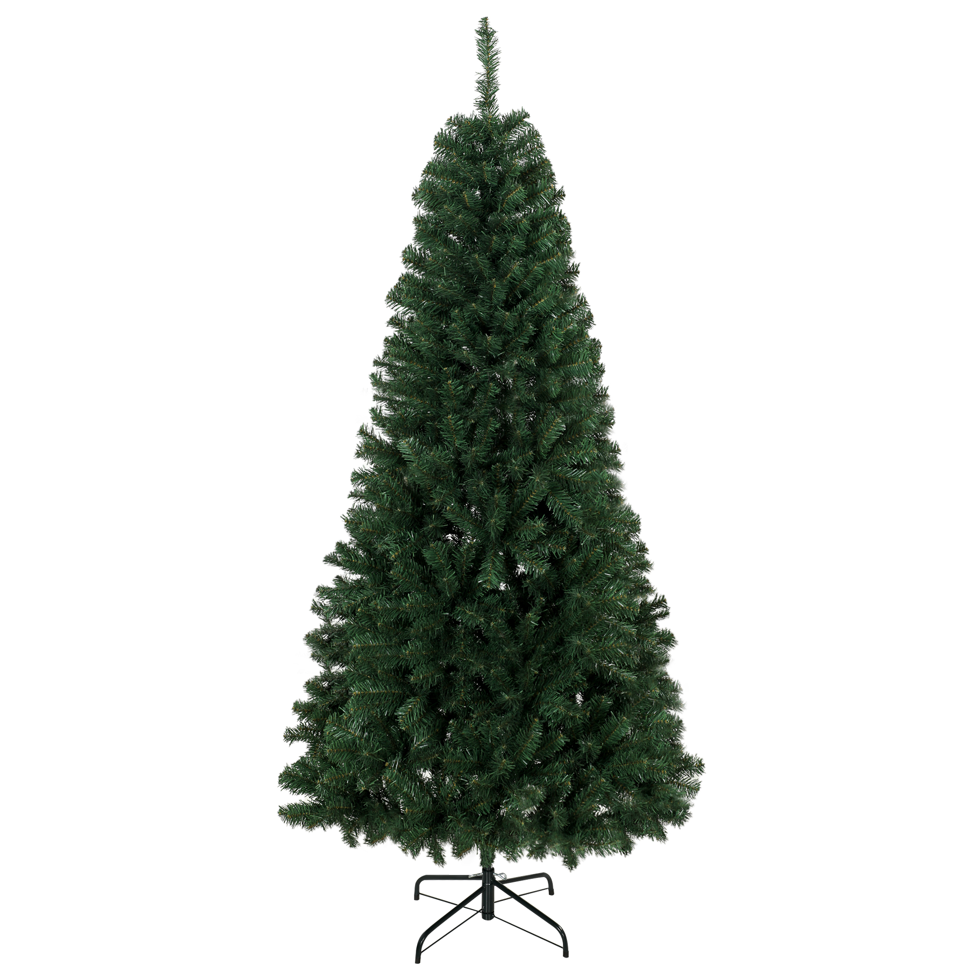 HOMCOM 7.5 ft Artificial Christmas Tree, Norway Spruce Tree, Hinged Xmas Tree with Metal Stand