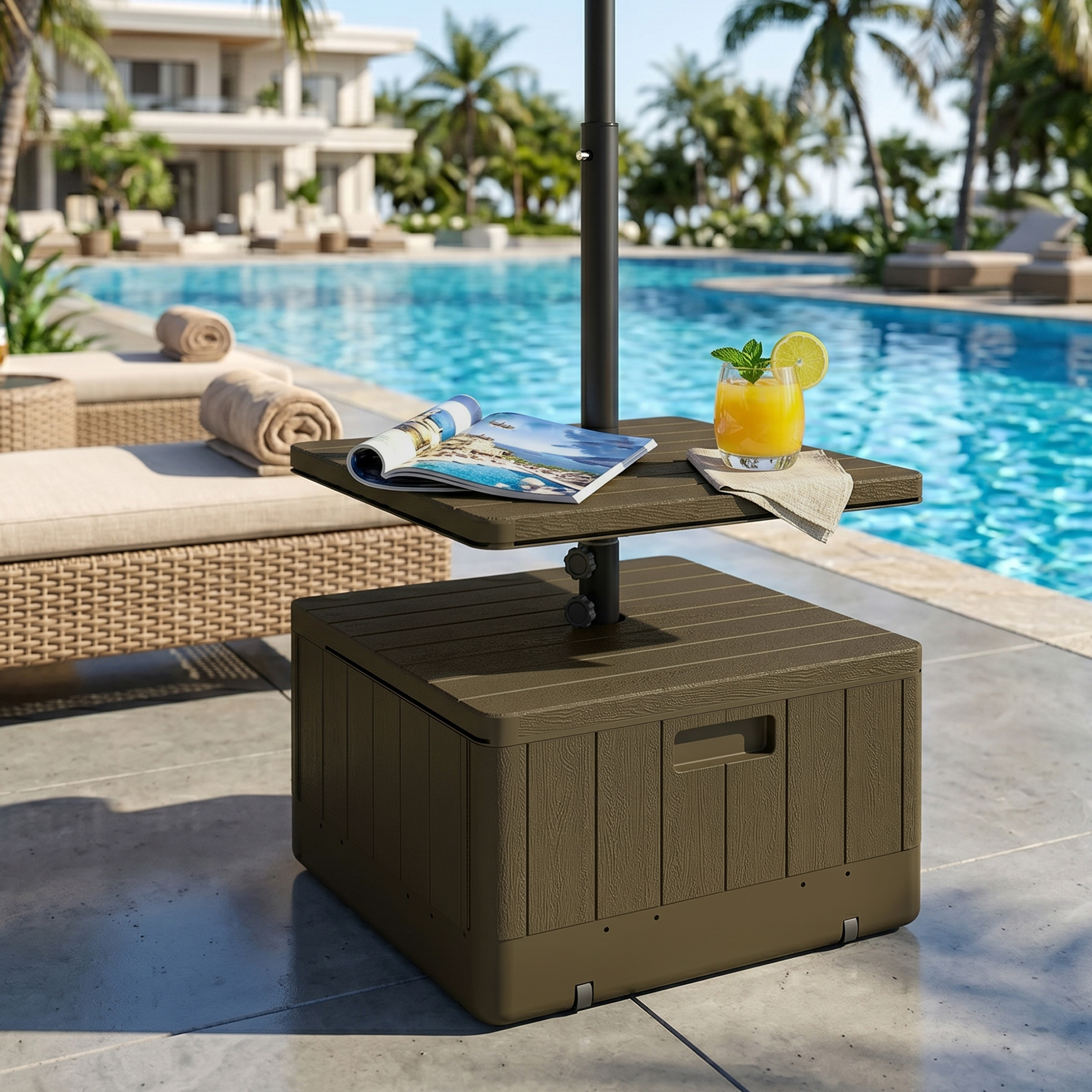 base for patio table umbrella US Weight Premium Fillable The Chiccushion patio end tables are modern AECOJOY Black Metal Outdoor Side