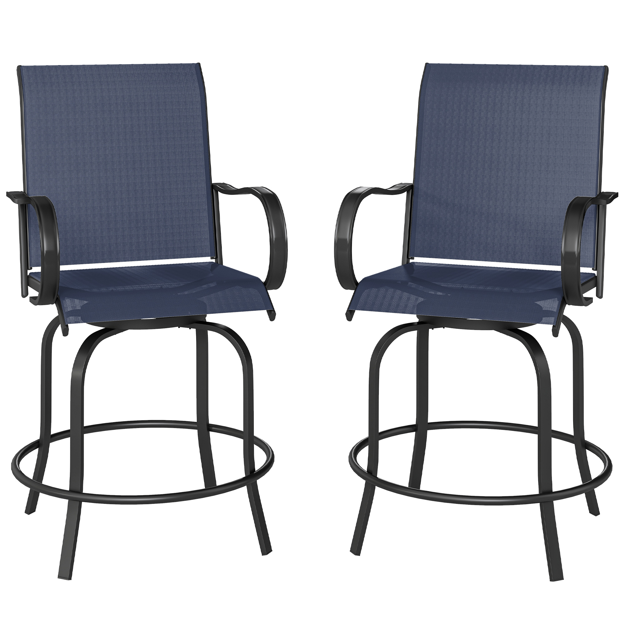 Outdoor Bar Stools Set of 2 360° Swivel