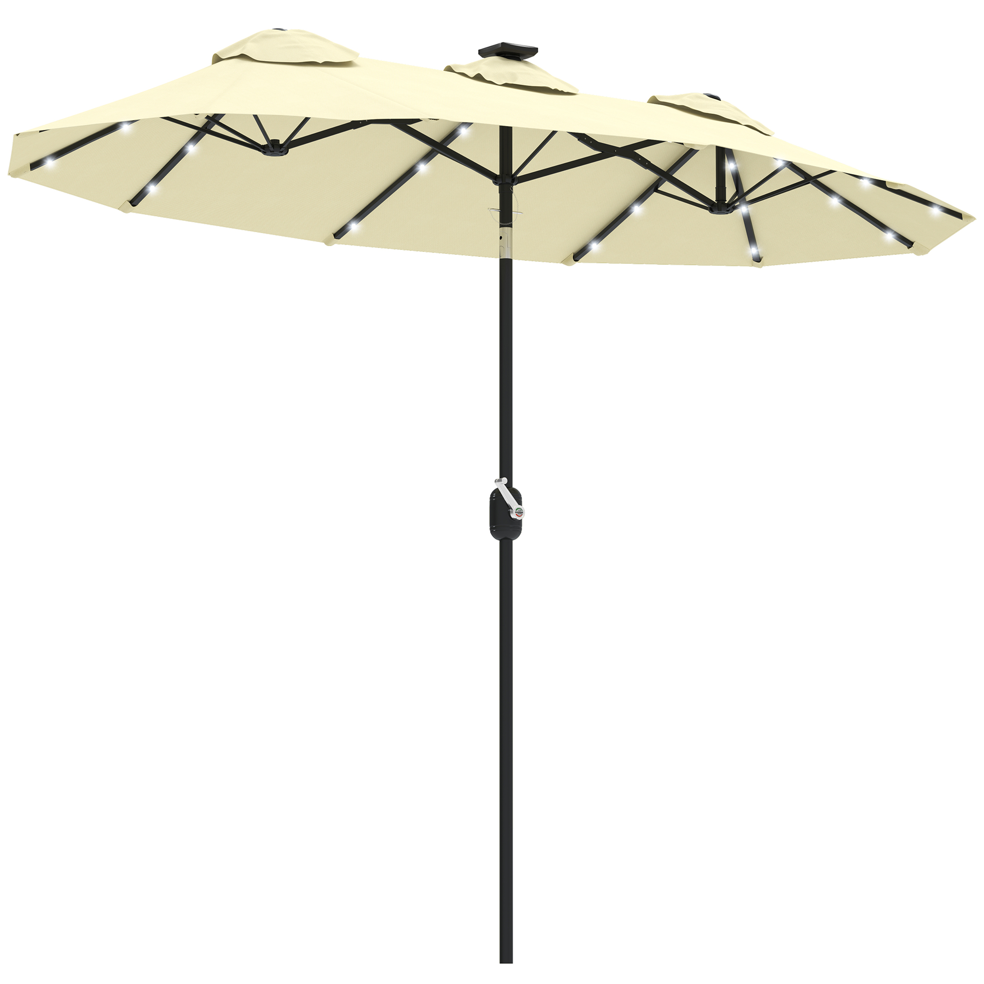 Double-Sided Patio Umbrella LED Solar Lights