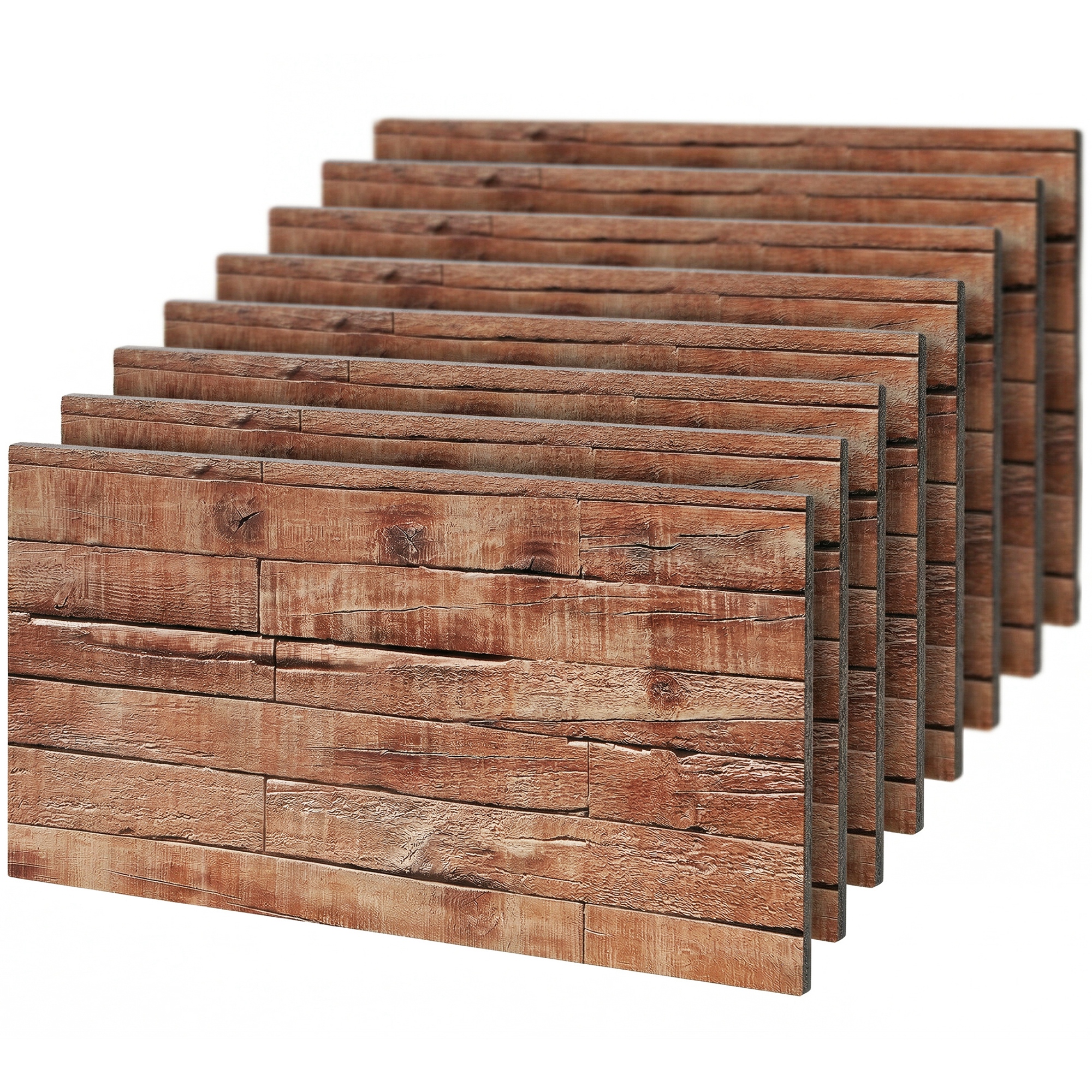 8-Pack 3D Faux Wood Wall Panels Polyurethane