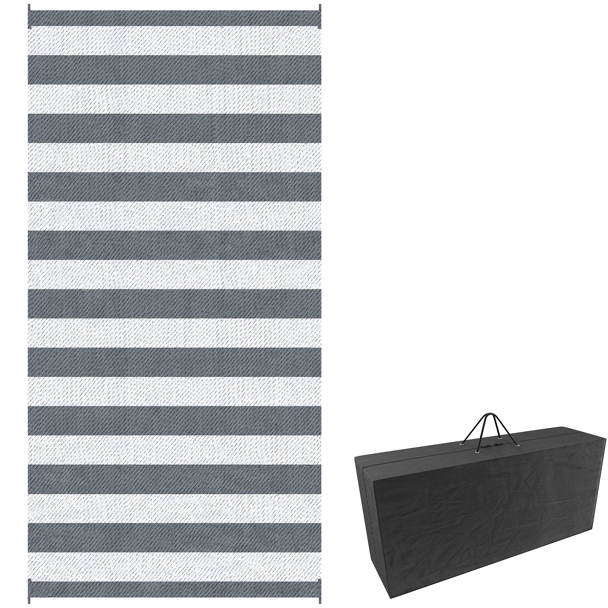 Outsunny Reversible Outdoor Rug, 9' x 18' Waterproof Plastic Straw Floor Mat, Portable RV Camping Carpet, Large Floor Mat for Backyard, Deck, Picnic,