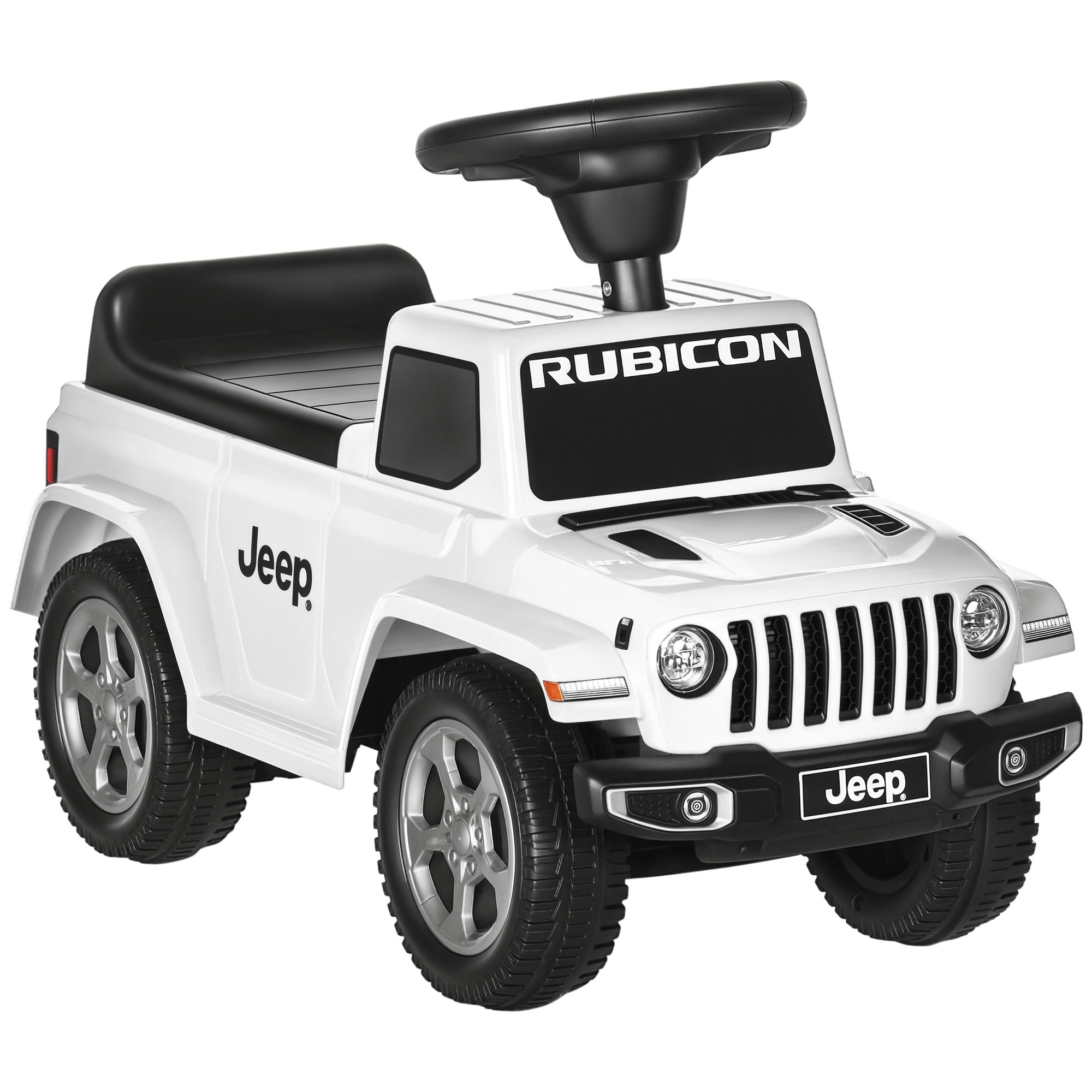 Aosom Kids Ride on Push Car, with Engine Sounds & Under-Seat Storage, Foot-to-Floor Ride on Sliding Car with Horn, White