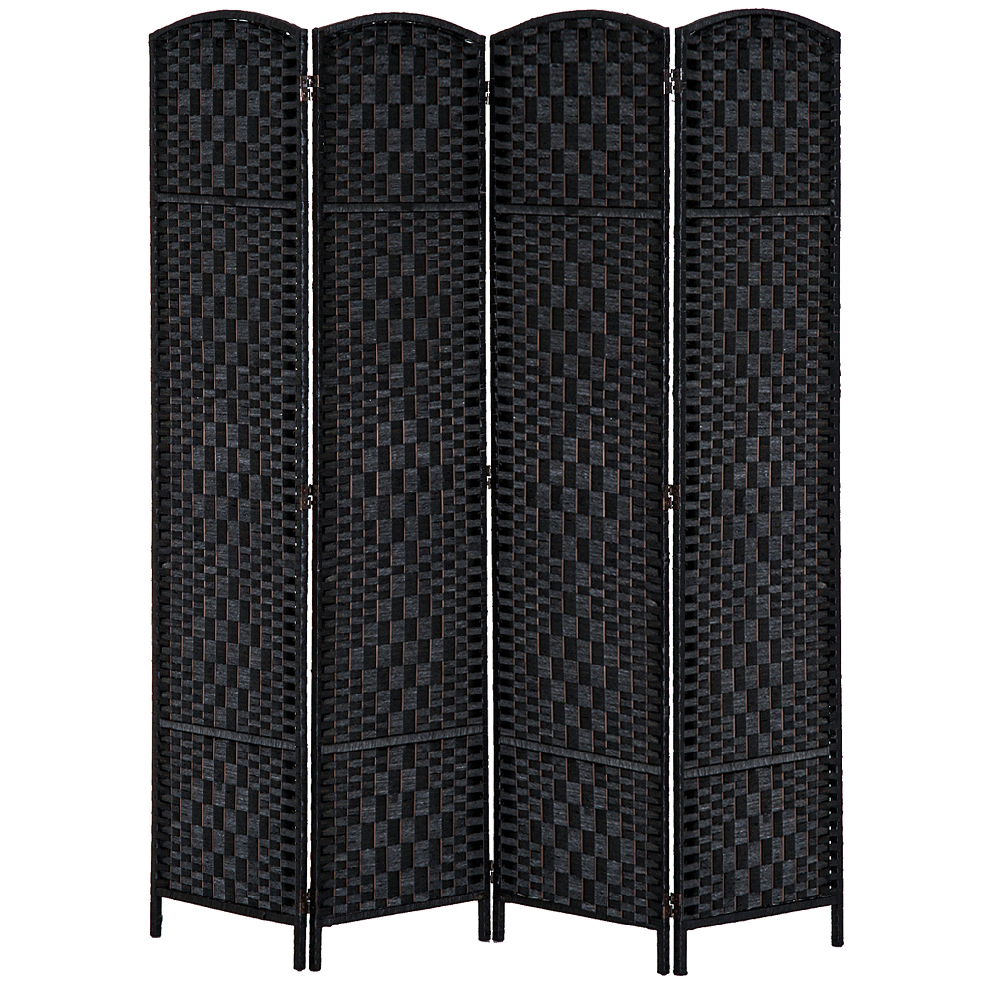 HOMCOM HOMCOM 4 Panel Wicker Room Divider Folding Privacy Screen 6' Tall Black | Aosom.com - $81.99 at Aosom US