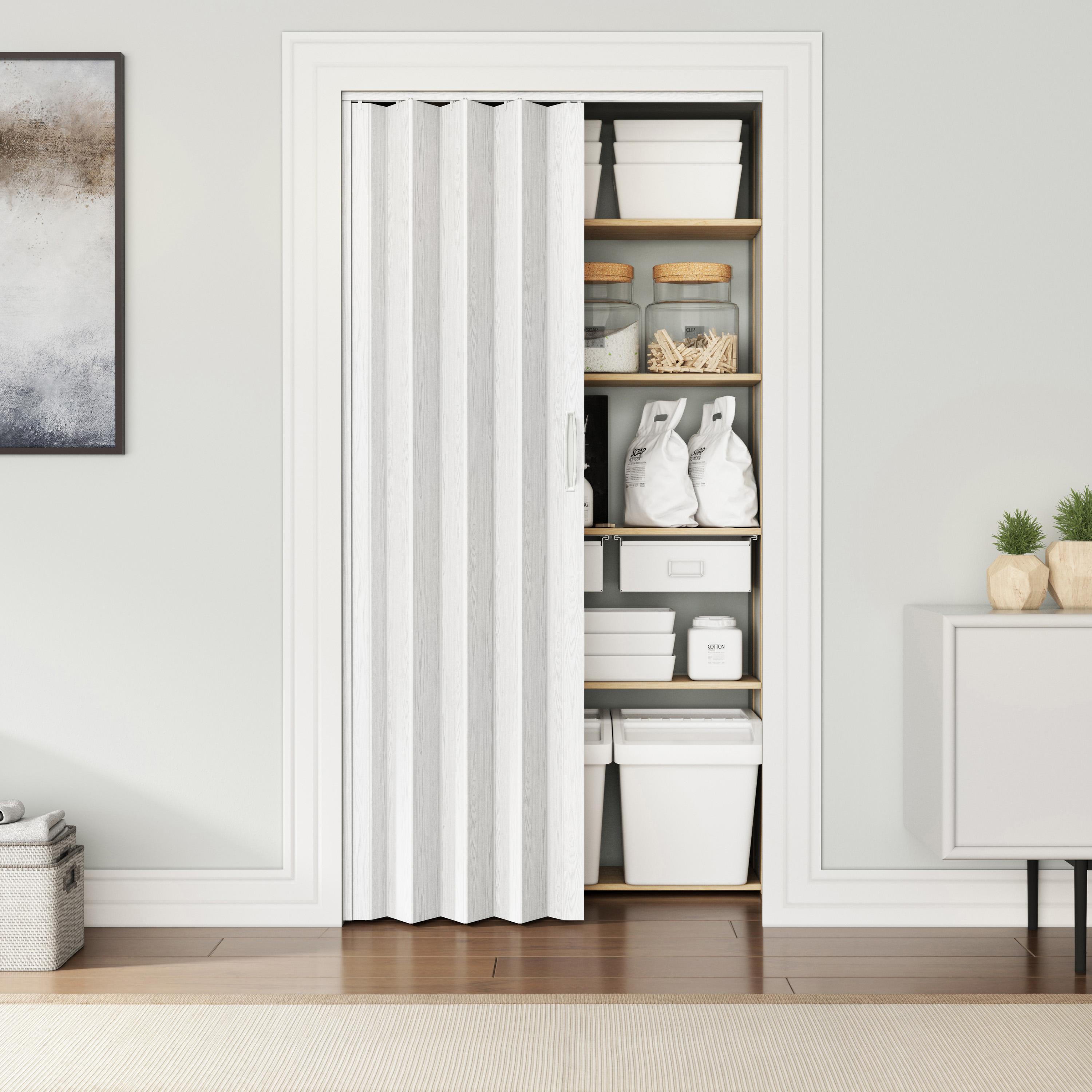 Durable Foldable Accordion Door with Scratch-Resistant Finish, Space-Saving Interior PVC Sliding Doo