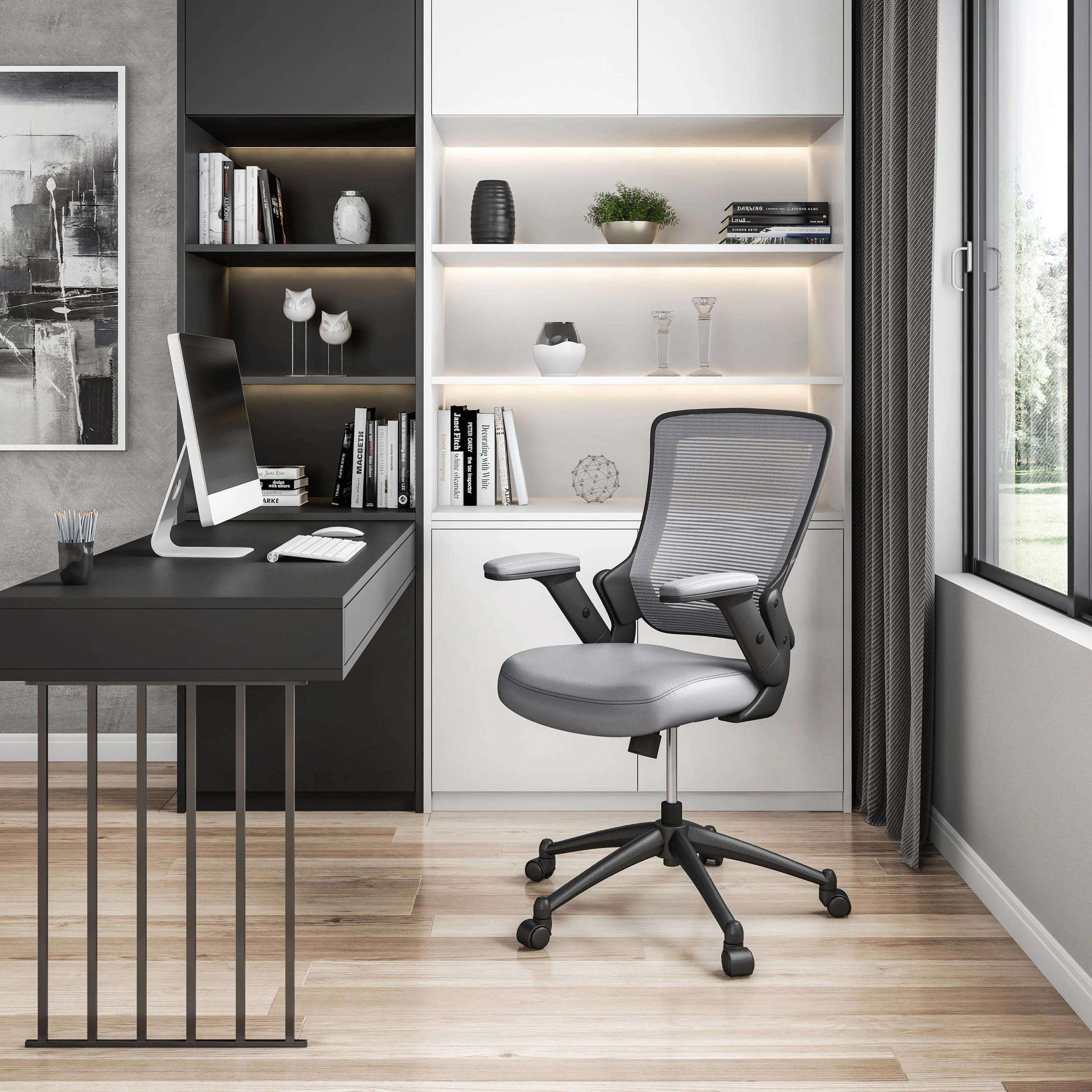 Cozy Task Chair with Breathable Mesh Back and TechniFlex Upholstered Seat, Ergonomic Office Chair for Offices, 25" L x 25" W x 34" H, Gray