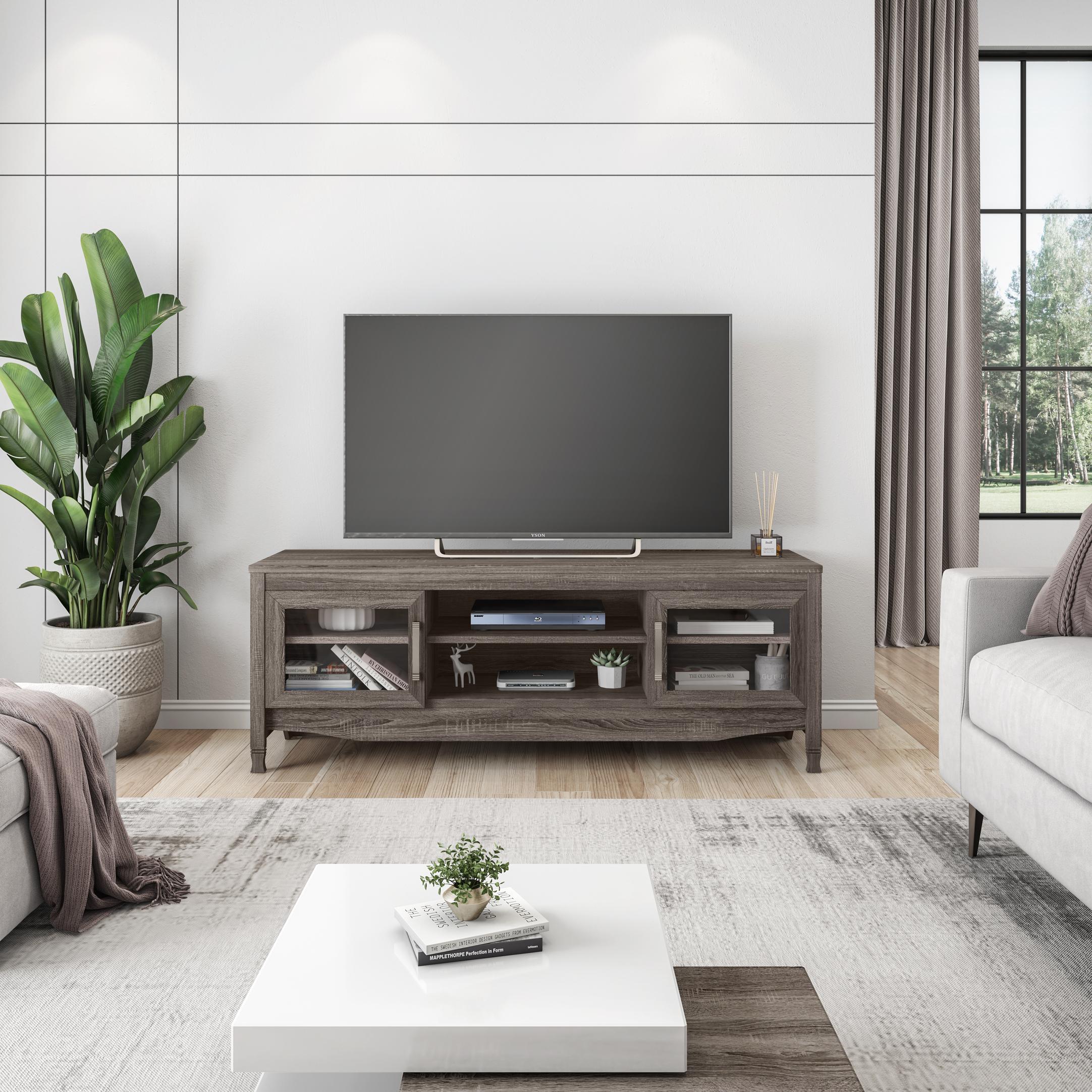RTA Furniture Products "Trendy Grey TV Stand with Storage Cabinet and Cable Management, Modern Media Console Center for Living Room, 53"" L x 15.5"" W x 19"" H, Grey | Aosom.com" - $218.99 at Aosom US