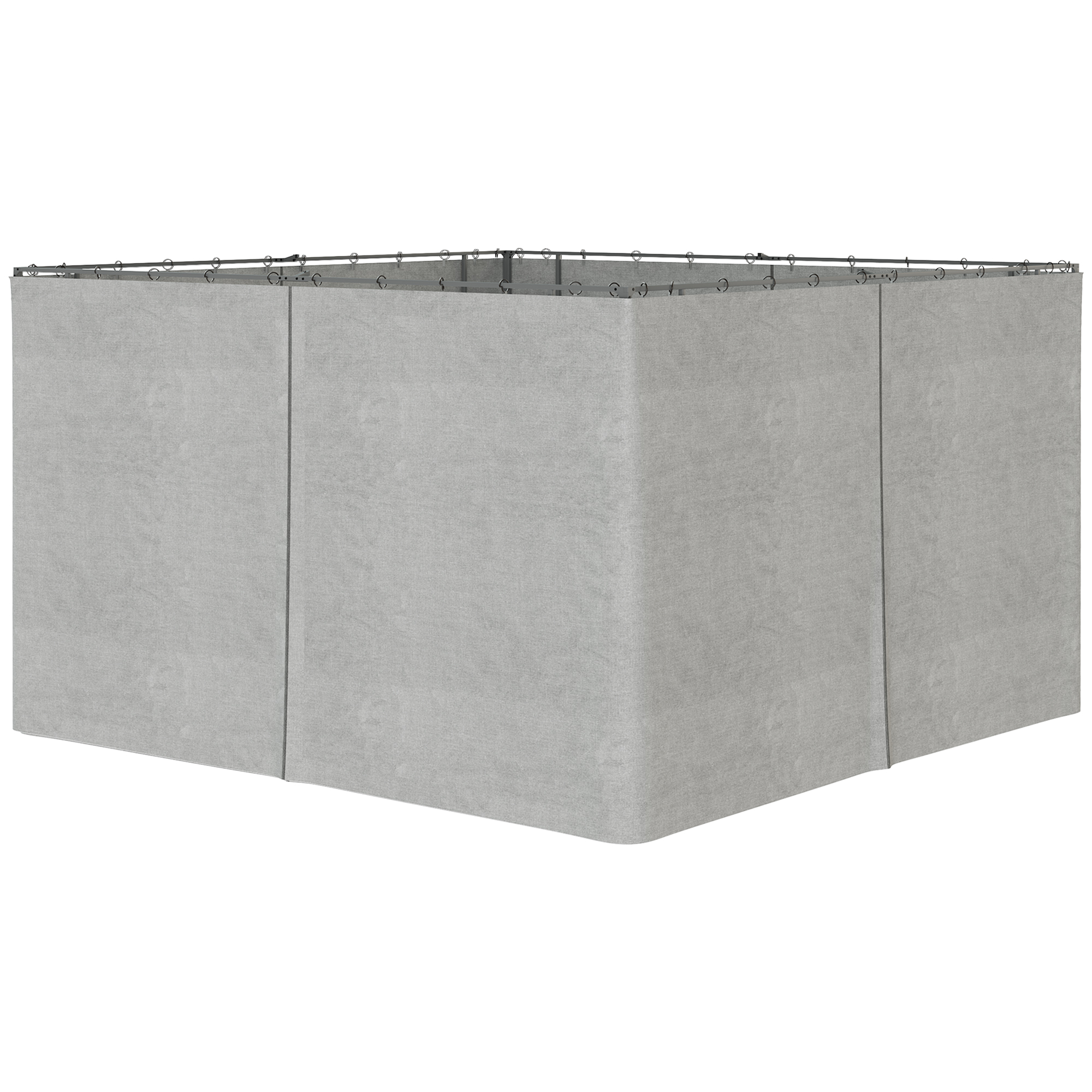 Outsunny 9.84' x 13.1' Gazebo Sidewall Set with Hooks/C-Rings, Light Gray