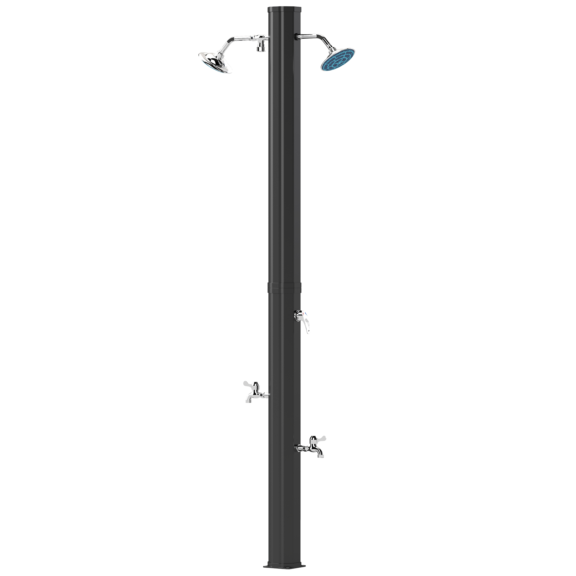 Outsunny 9.2 Gallon Slolar Heated Outdoor Shower with 2 Free-Rotating Shower Heads and Foot Showers