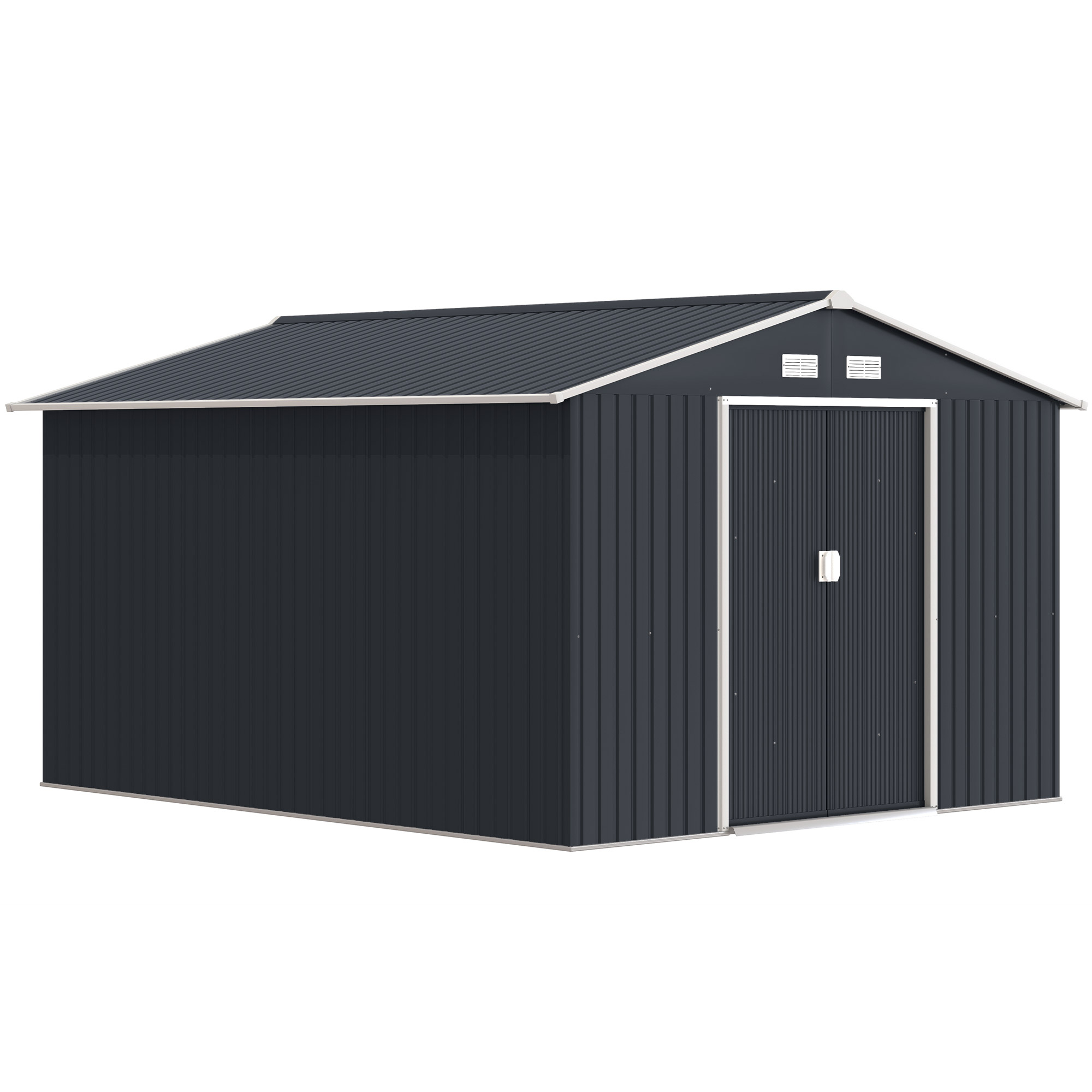 Outsunny 11' x 9' Metal Garden Shed Utility Tool Storage Outdoor