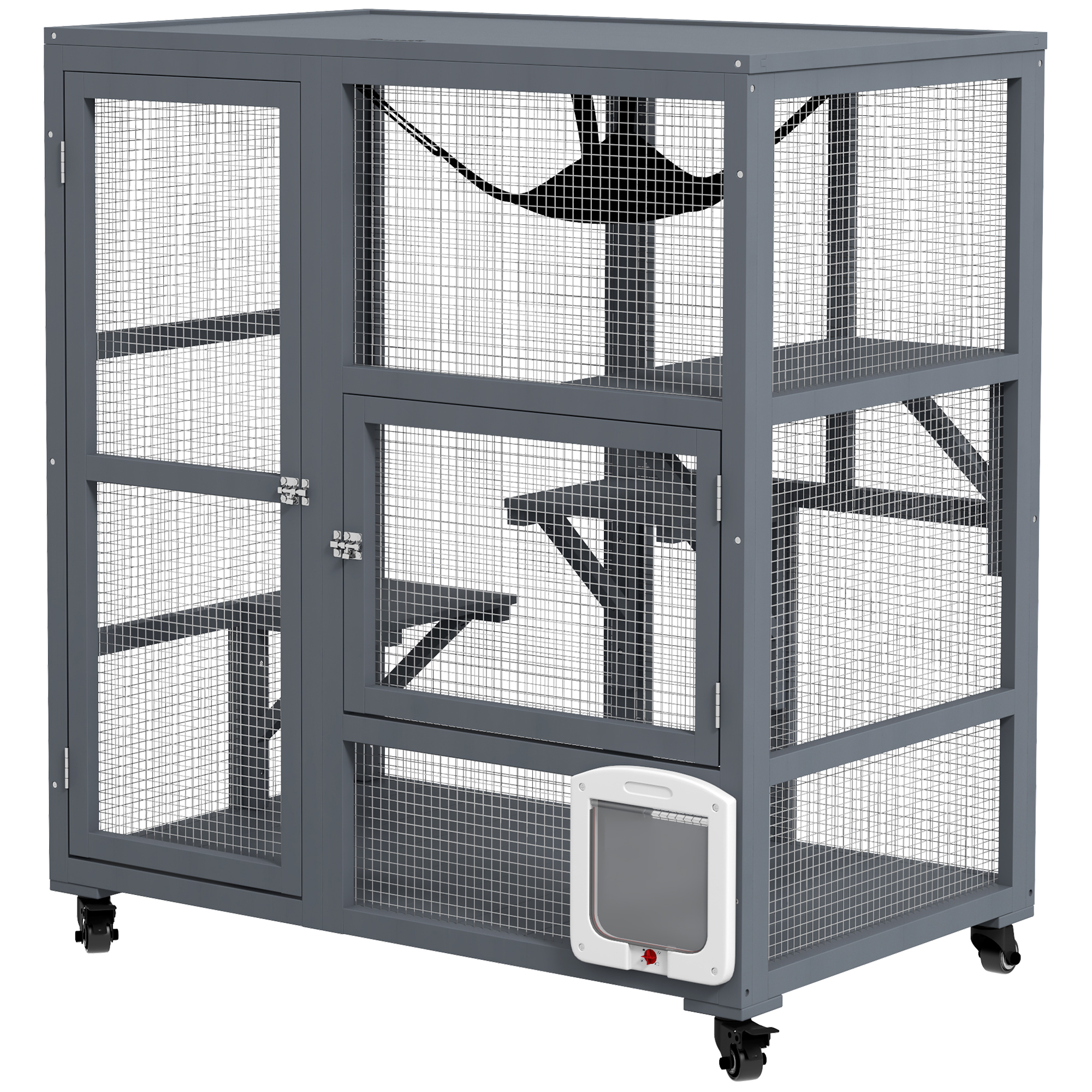 PawHut PawHut Cat House Indoor Enclosure on Wheels with Openable Top 39 Brown | Aosom.com - $177.99 at Aosom US