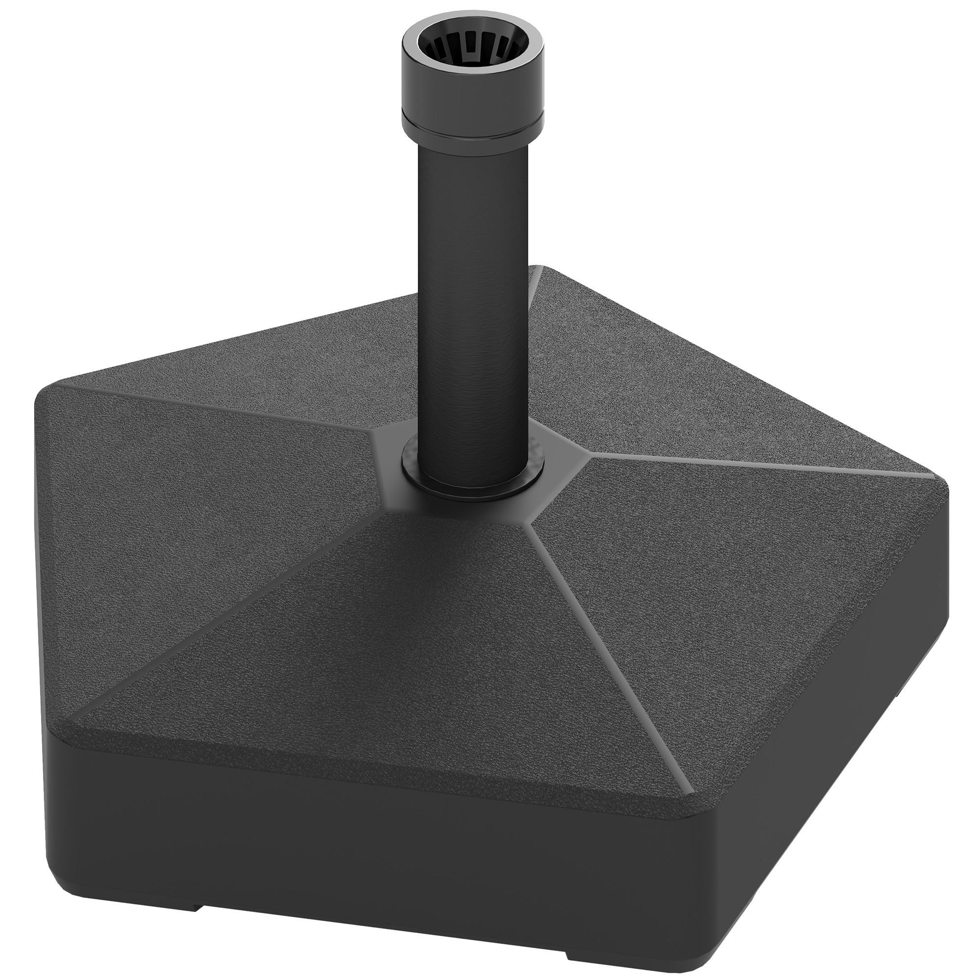 Outsunny Square Patio Umbrella Base Holder, Heavy Duty Outdoor Umbrella Stand Base, Black