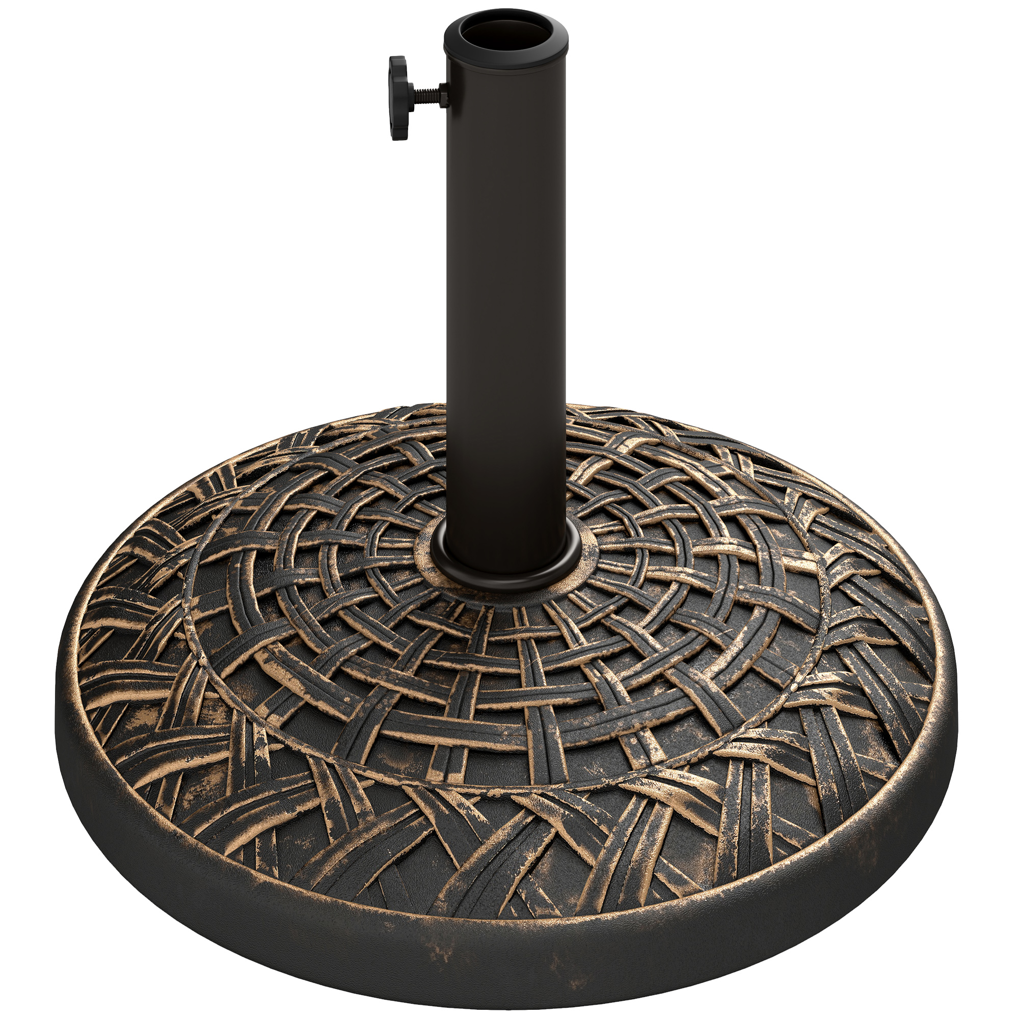 Outsunny 19" Patio Umbrella Base, 26 lbs Concrete Heavy Duty Umbrella Stand, Round Patio Umbrella Holder
