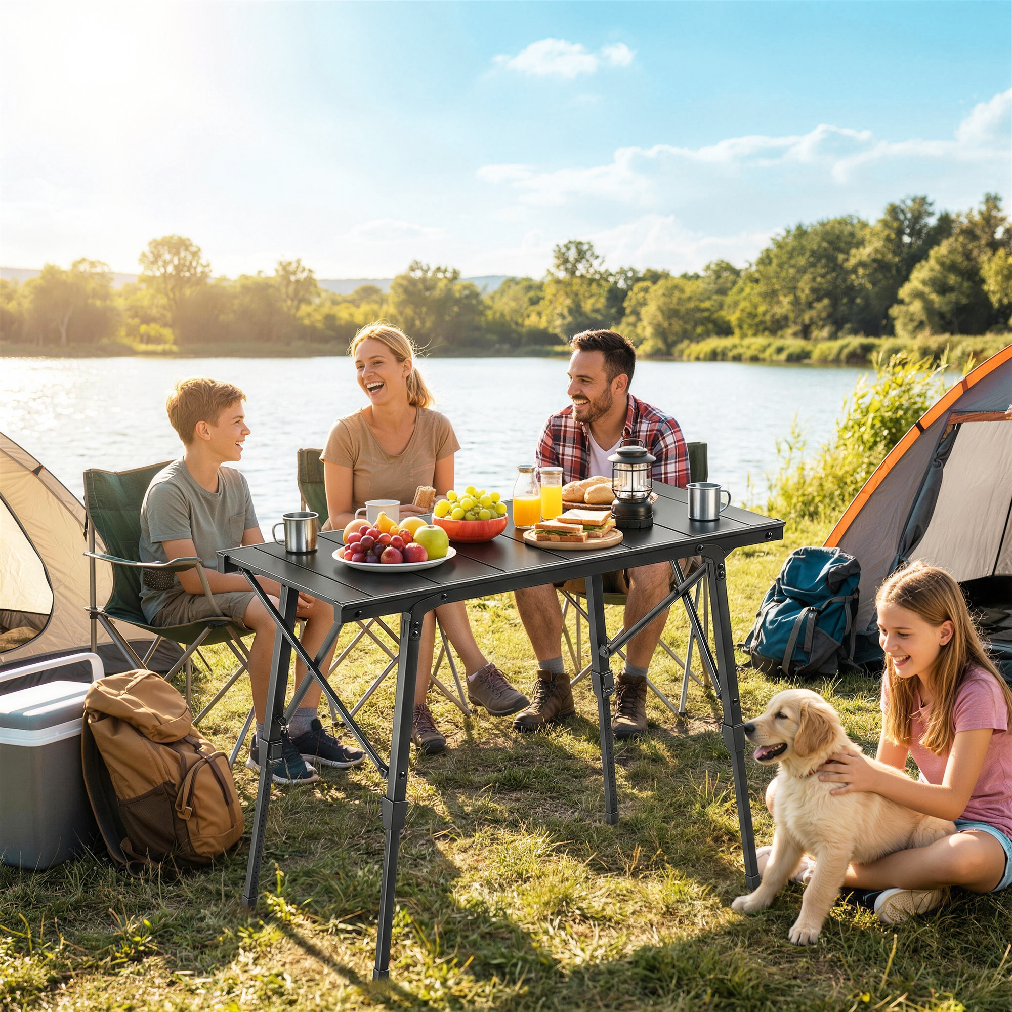 Outsunny Folding Picnic Table Heavy Duty Camping Table with Removable Plates Non-slip Feet for Outdoor BBQ | Aosom Canada