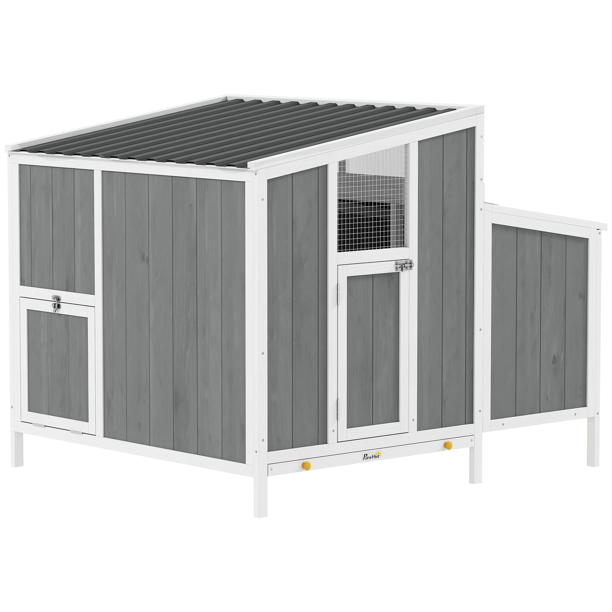 PawHut PawHut Chicken Coop, Wooden Chicken House for 4-6 Hens, Outdoor Hen House with Nesting Box, Pull-Out Tray and Weatherproof Roof - $181.99 at Aosom US