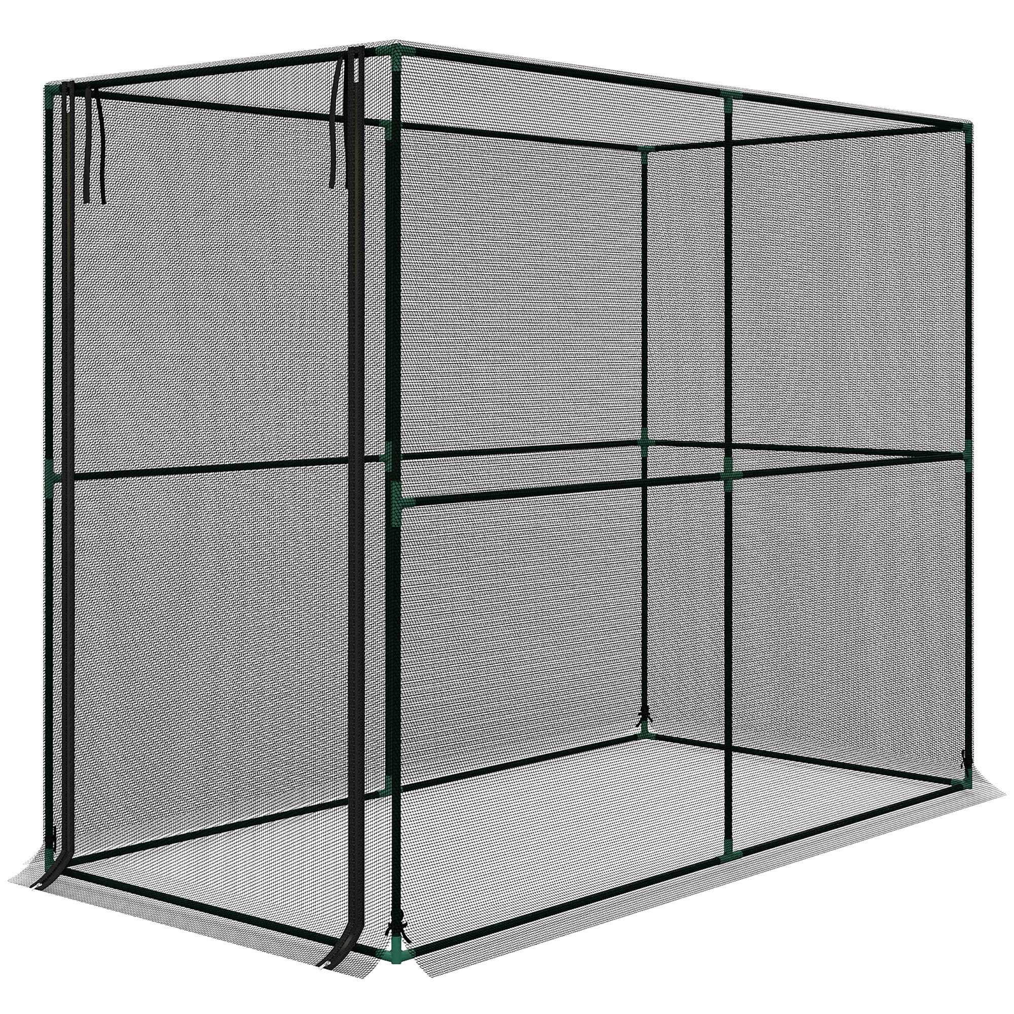 Outsunny Crop Cage, Plant Protection Tent with Zippered Door, Plant Protector from Animals for Veget