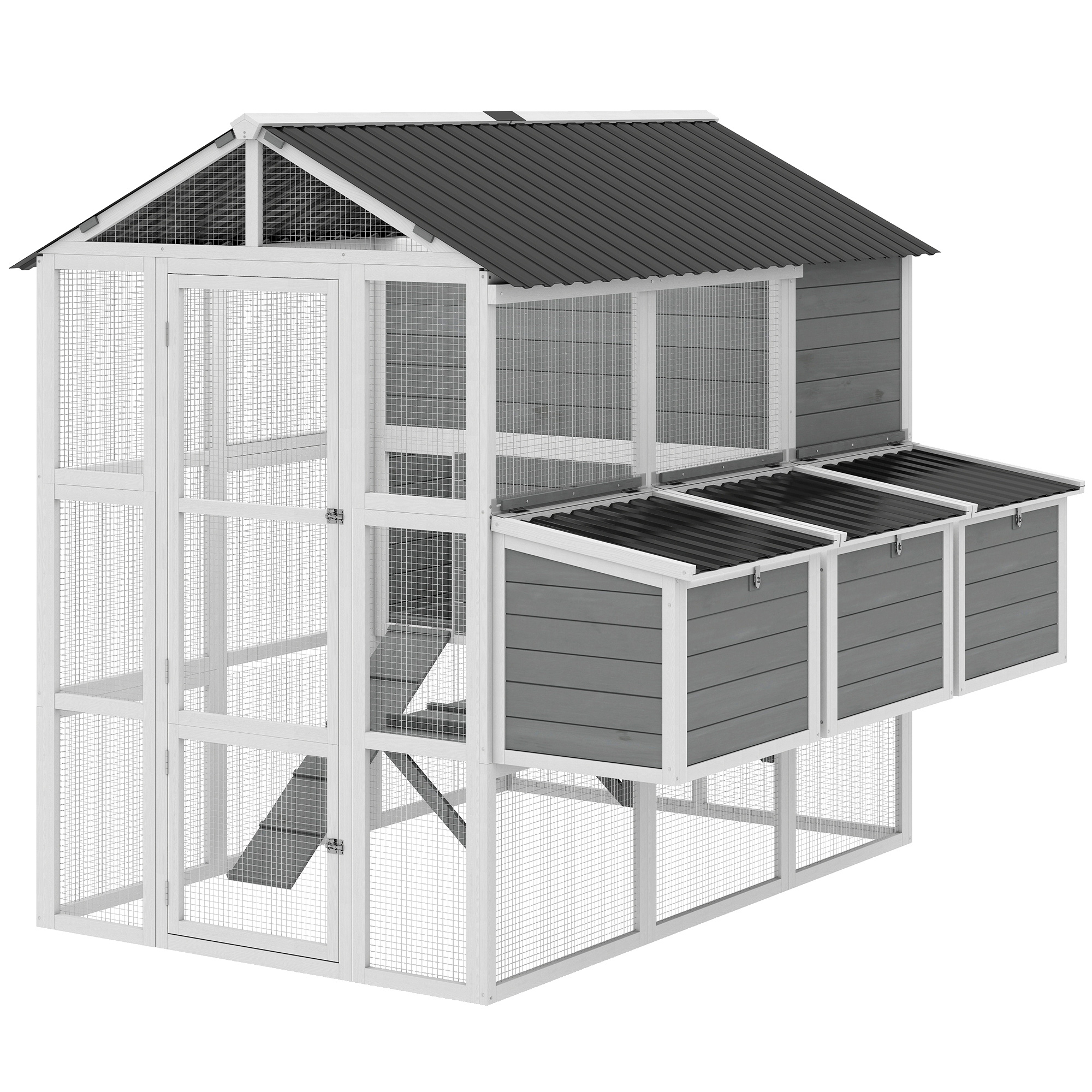 PawHut "PawHut 77"" Large Chicken Coop for 6-8 Chickens, Outdoor Wooden Hen House Poultry Cage with Run, Nesting Boxes, Waterproof Roof" - $457.99 at Aosom US