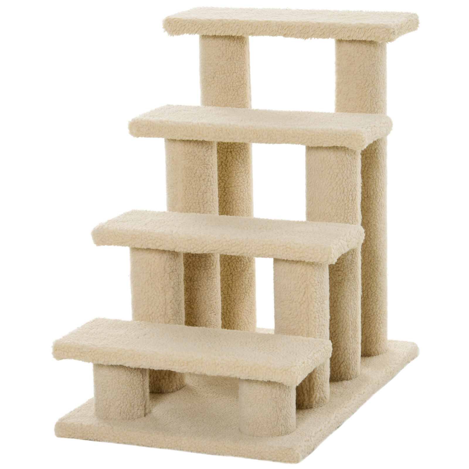 PawHut PawHut Pet Stairs 25 4-Step Durable Particle Board Carpeted Cat Dog Ladder Ramp Scratching Post Beige | Aosom.com - $42.99 at Aosom US