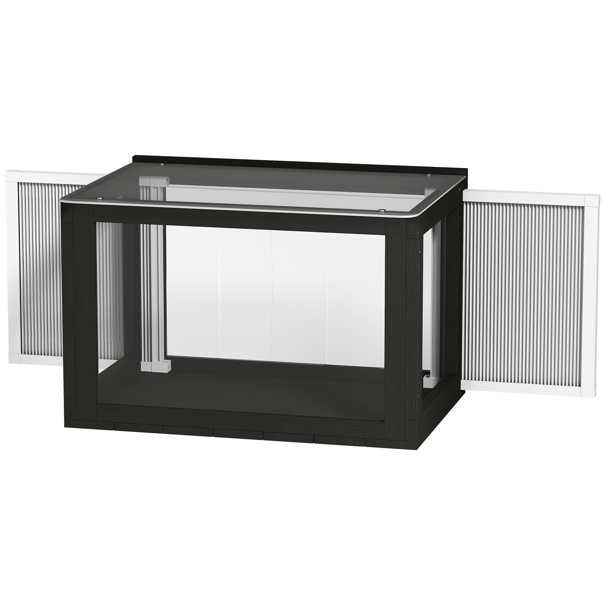 "PawHut Catio Outdoor Cat Enclosure 25""–41"" Outdoor Cat House for Sunbathing, Napping & Overlooking"