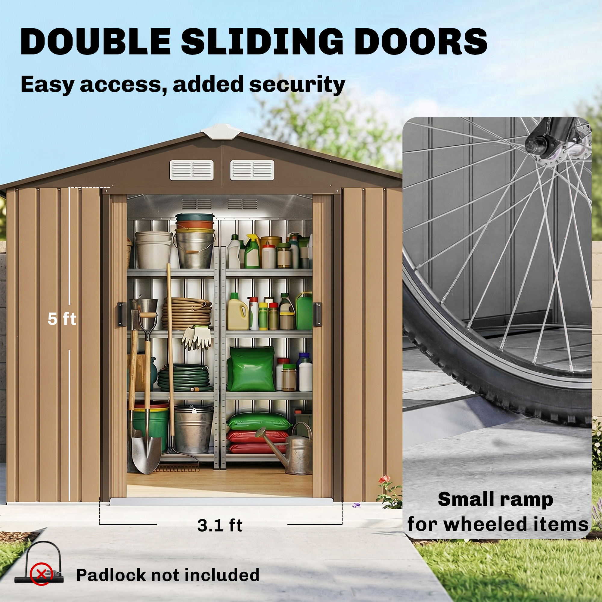 Outsunny 7' x 4' x 6' Metal Outdoor Shed Organizer & Garden