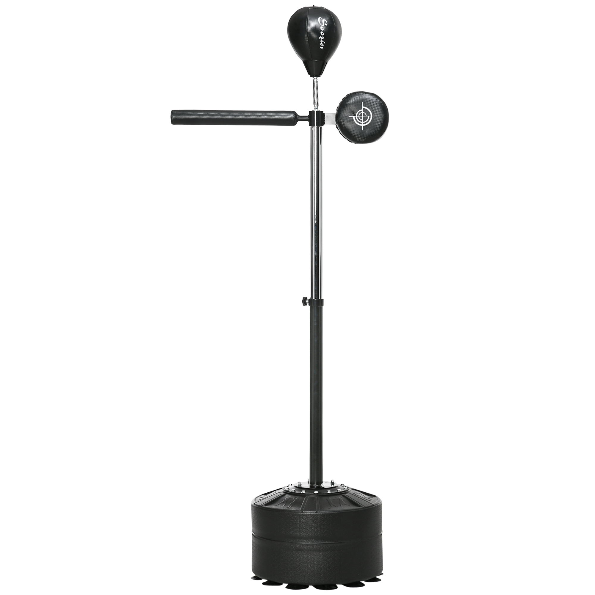 Soozier Free Standing Speed Bag - Boxing Stand, Reflex Bar, Punching Pad, Suction Cup Base, Adult & Teen Fitness Equipment, Black | Ready at Aosom.com