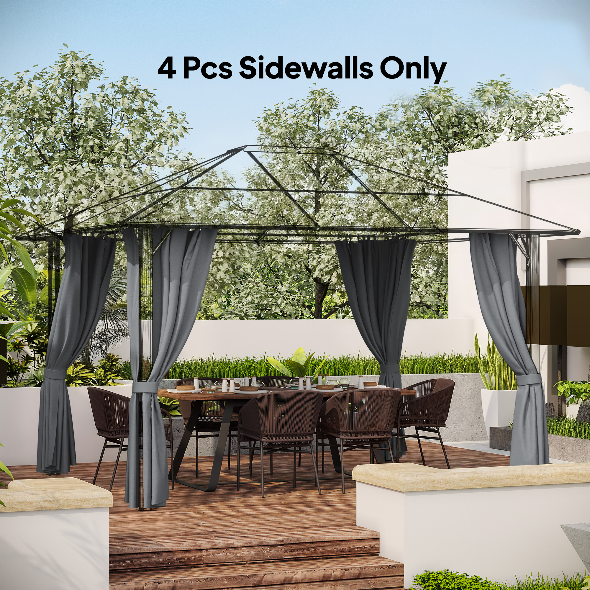 Outsunny Universal Gazebo Replacement Sidewalls Set of 4-Panel