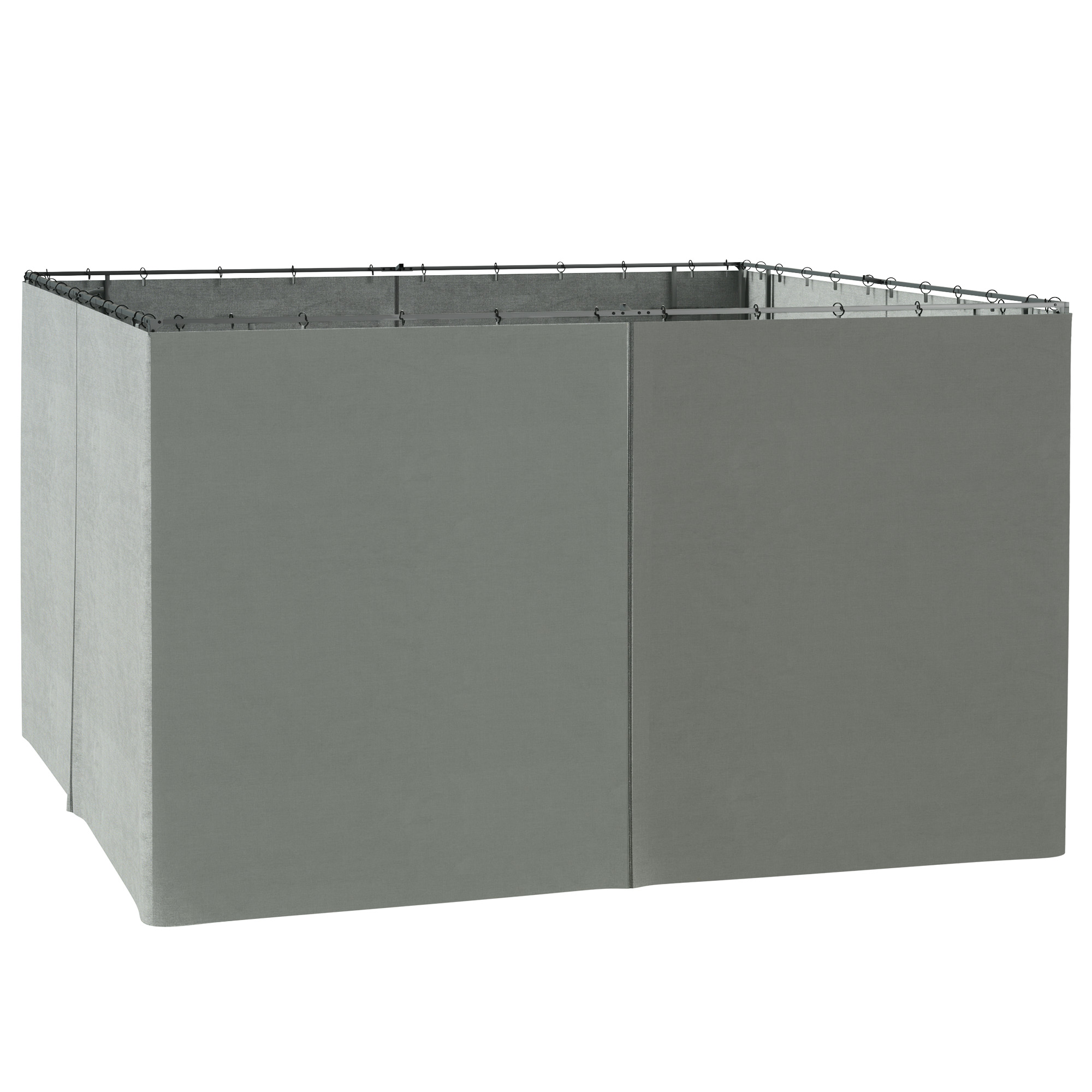 Outsunny 9.84' x 11.8' Gazebo Sidewall Set with Hooks/C-Rings, Gray