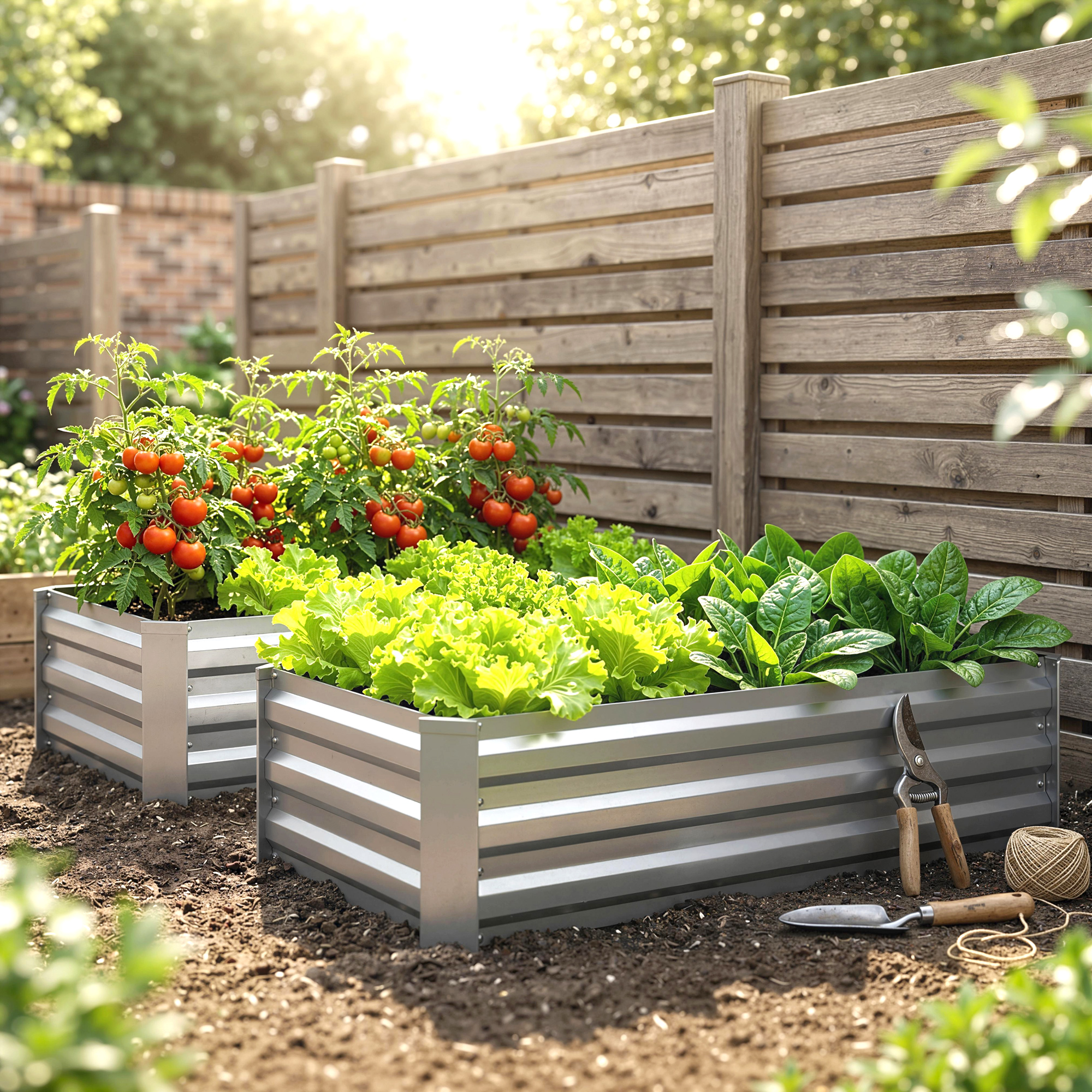 Outsunny Set of 2 Galvanized Raised Beds for Garden, Outdoor Planter Box for Flowers, Herbs and Vegetables, Light Grey Aosom Canada