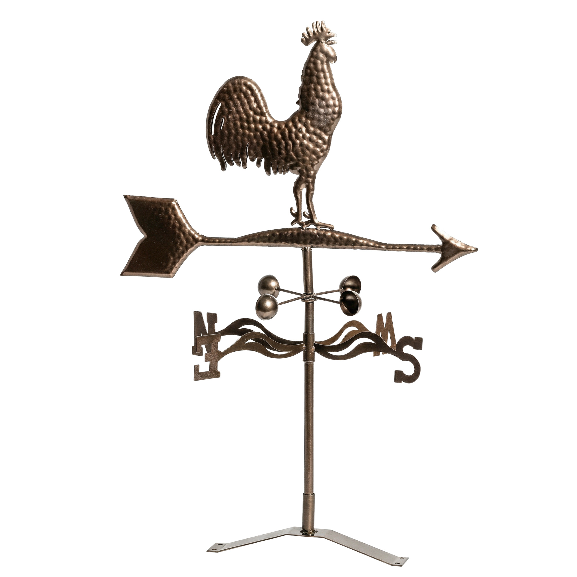 Outsunny Metal Rooster Weathervane, Roof Mount Wind Direction Indicator, Outdoor Weather Vanes