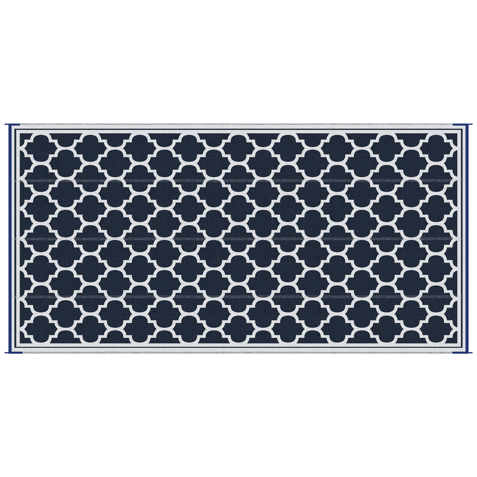 Outsunny Outsunny 9x18 Reversible RV Outdoor Rug Blue and White Plastic Straw Patio Floor Mat for Backyard Deck Picnic Beach Camping | Aosom.com - $59.99 at Aosom US