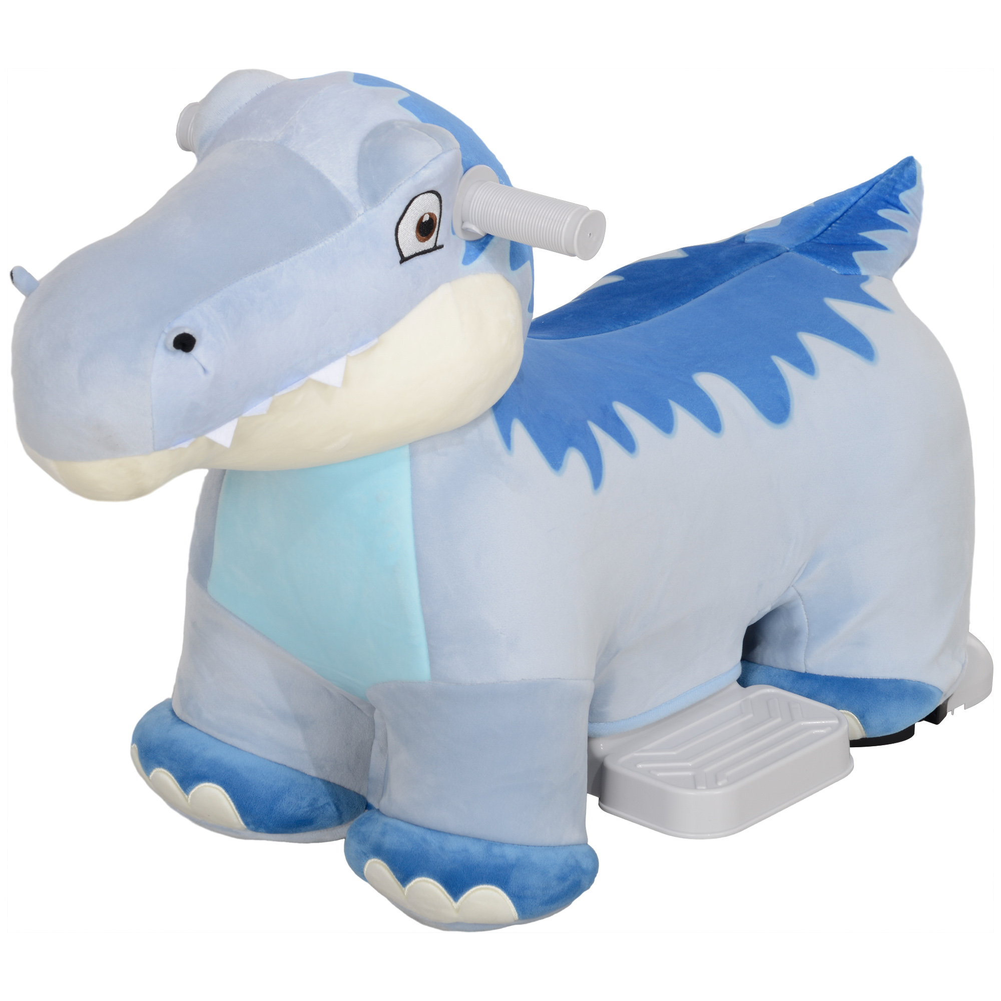 Qaba 6V Kids Electric Ride on Animal Tyrannosaurus with Music Forward for Aged 18-36 Months, Blue