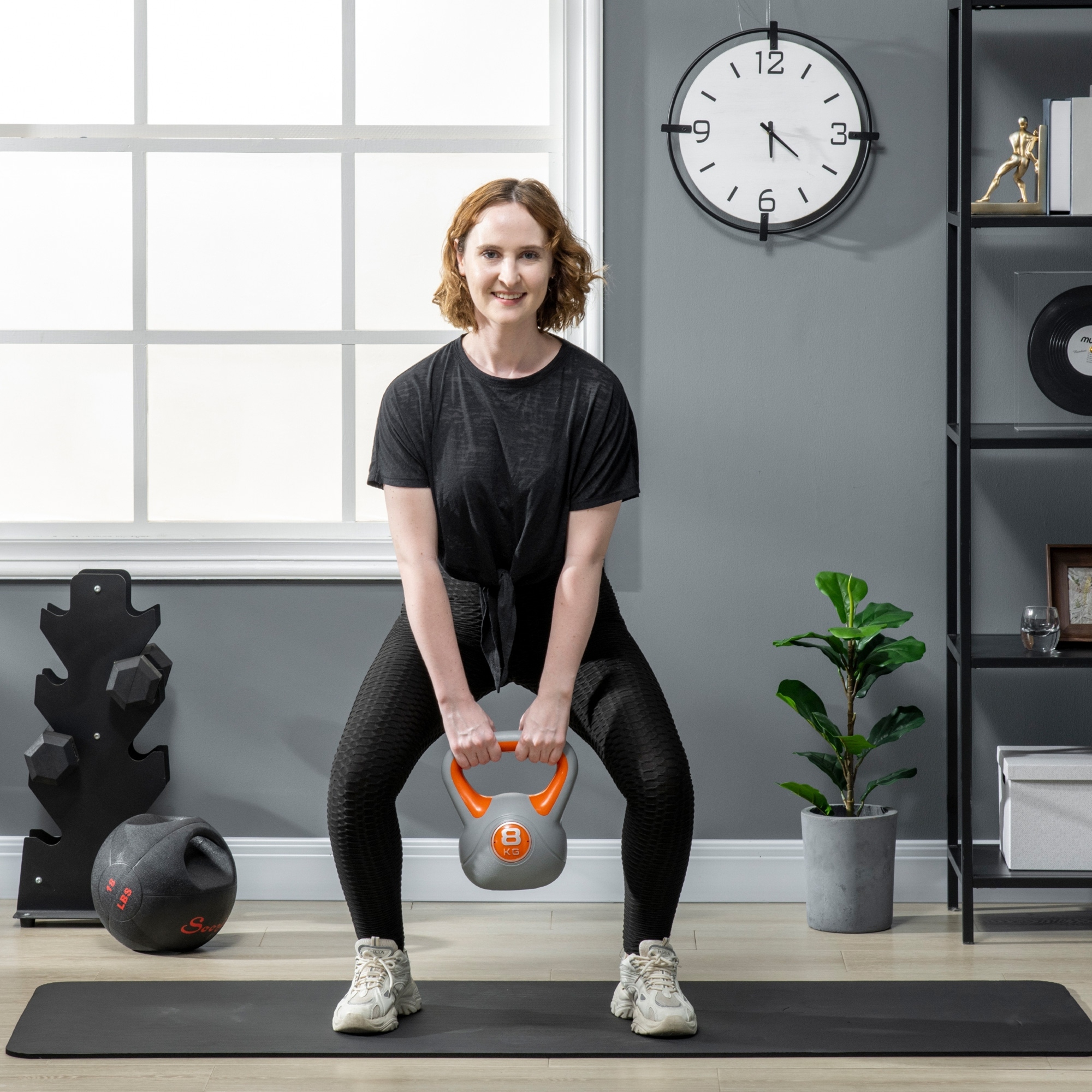 Soozier 18 lb Soft Kettlebell, Sand Filled Weight with Grip Handle, Solid Kettlebell Weight for Full Body Workout, Orange Aosom Canada