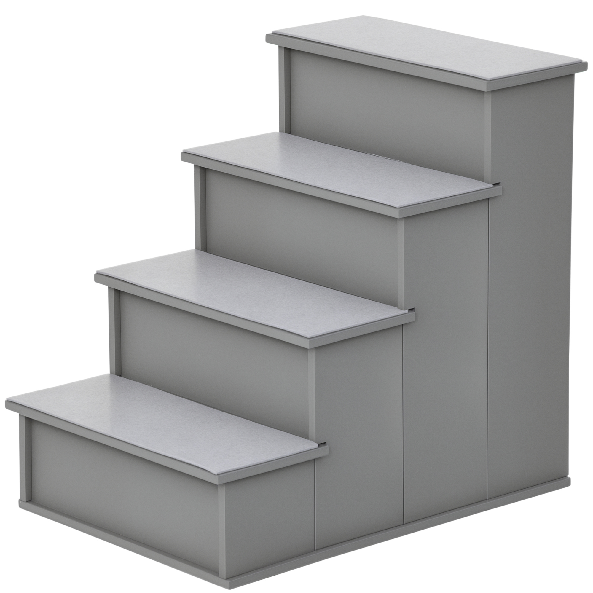 PawHut Pet Stairs, Small Dog Steps for Couch Bed with Cushioned Removable Covering, 15.75" x 23.25" x 21.25", Grey