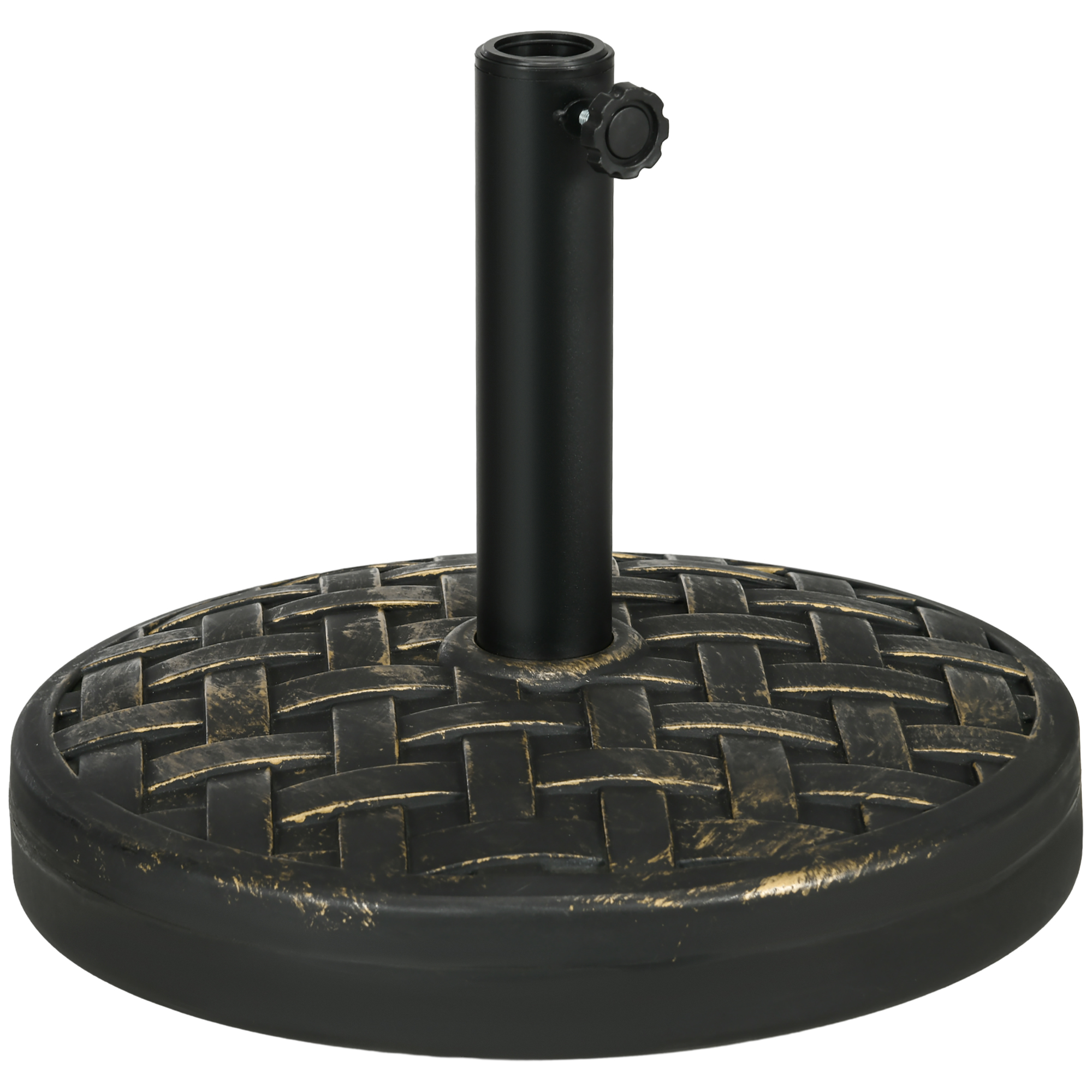 Outsunny Concrete Umbrella Base, 40 lbs. Heavy Duty Umbrella Stand with Metal Umbrella Holder for Outdoor, Lawn, Deck, Bronze