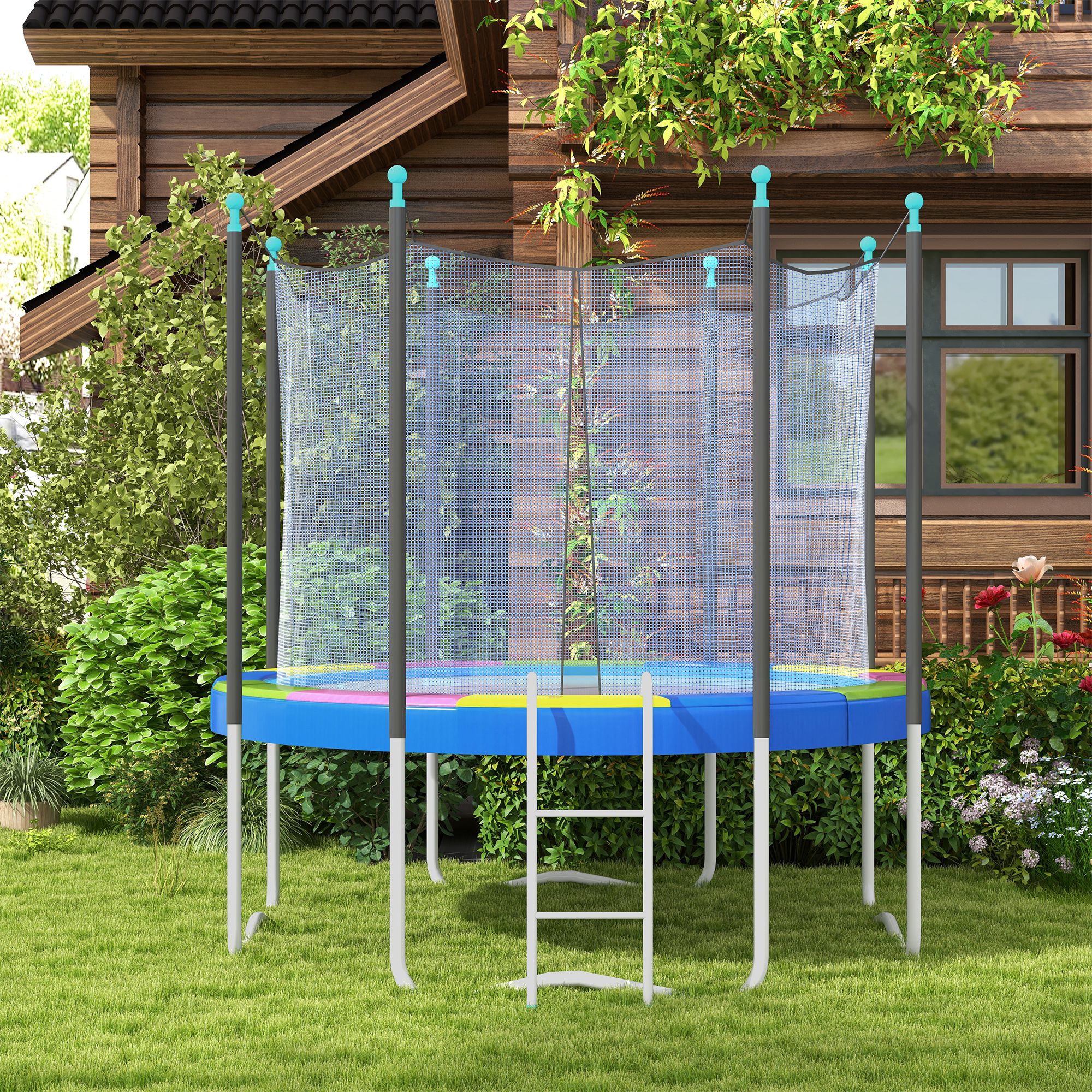 Soozier 14FT Trampoline Spring Cover, Trampoline Pad Replacement, Waterproof and Tear-Resistant, Multi-Colored Aosom Canada