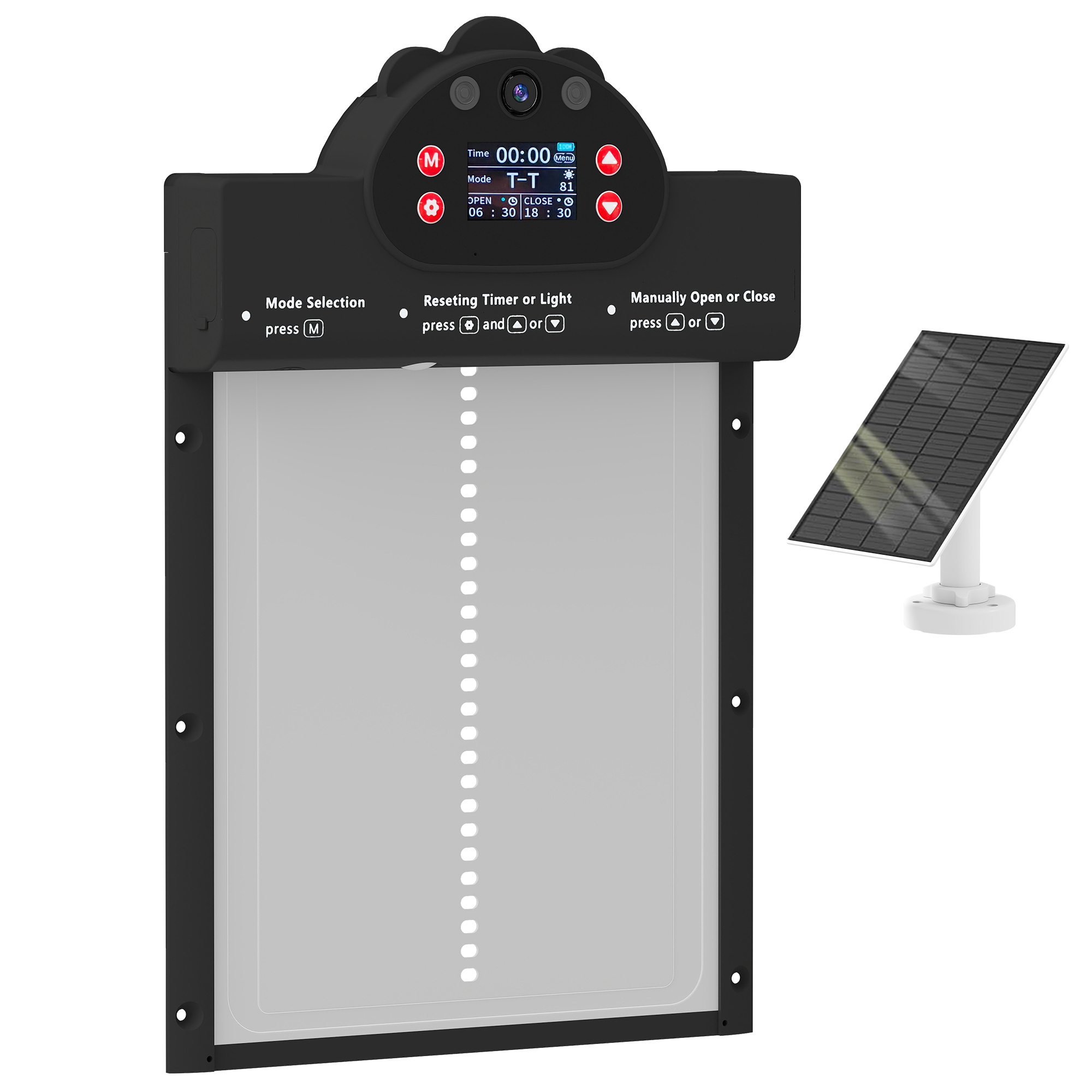 PawHut 2K HD AI Camera Automatic Chicken Coop Door with APP Remote Control, WiFi Solar Powered with 5200 mAh Large Battery