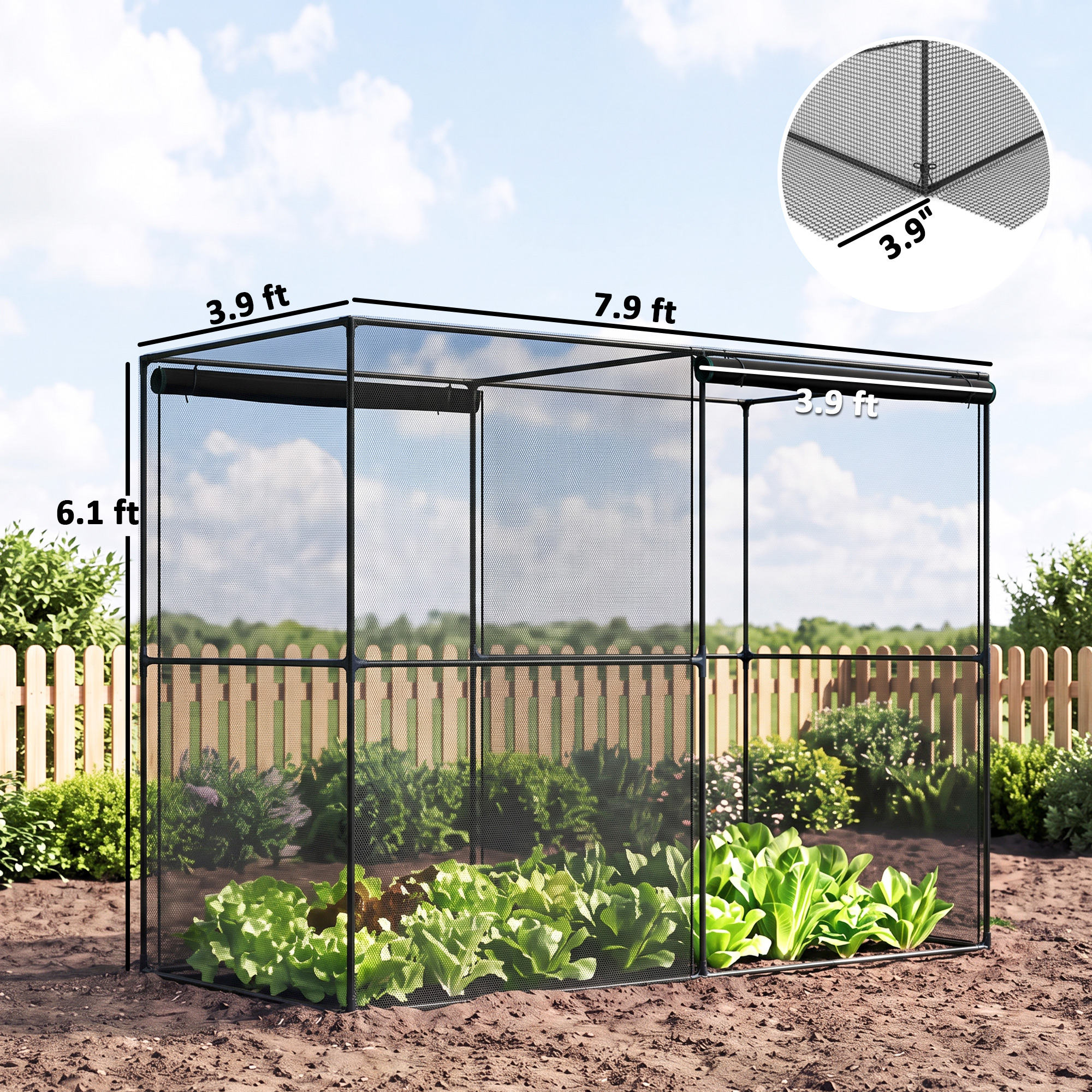 Outsunny 4x8 ft Plant Cage Black Vegetable Protector | Aosom.com