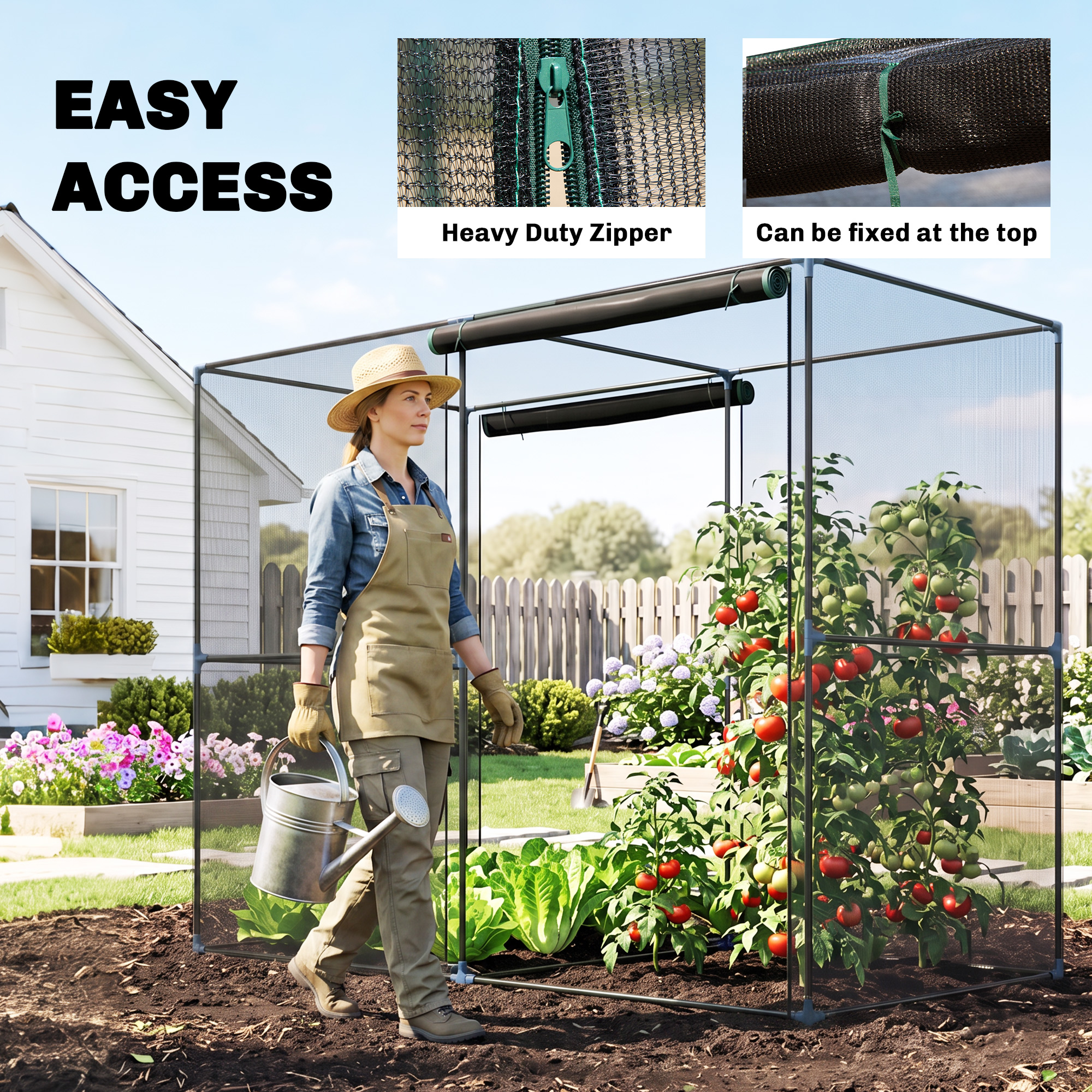 Outsunny 4x8 ft Plant Cage Black Vegetable Protector | Aosom.com