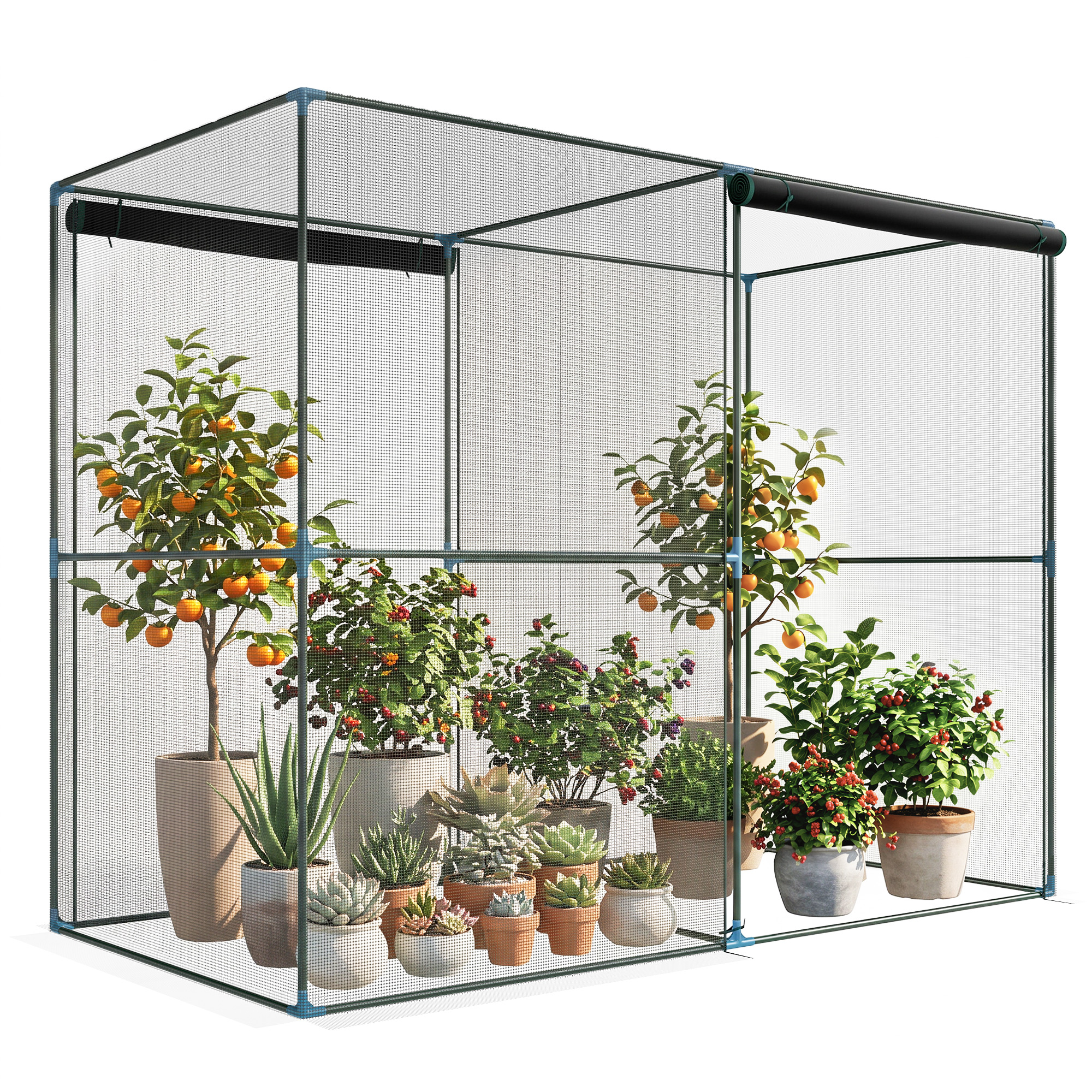 Outsunny 4x8 ft Plant Cage Black Vegetable Protector | Aosom.com