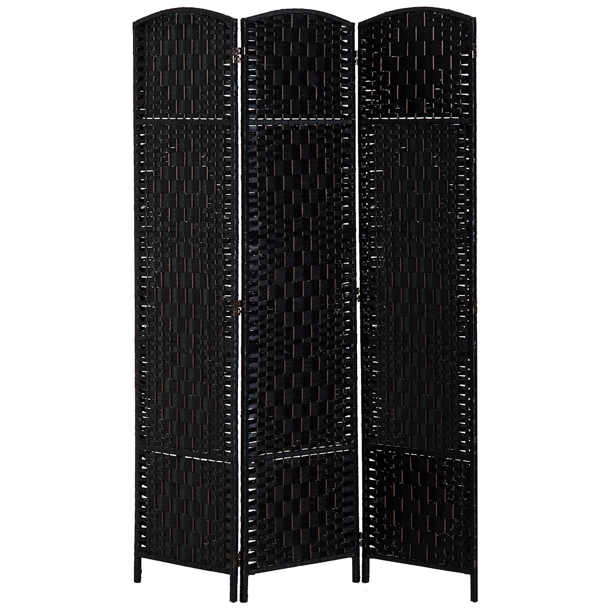 HOMCOM HOMCOM 6' Tall Wicker Weave 3 Panel Room Divider Wall Divider, Black - $72.99 at Aosom US